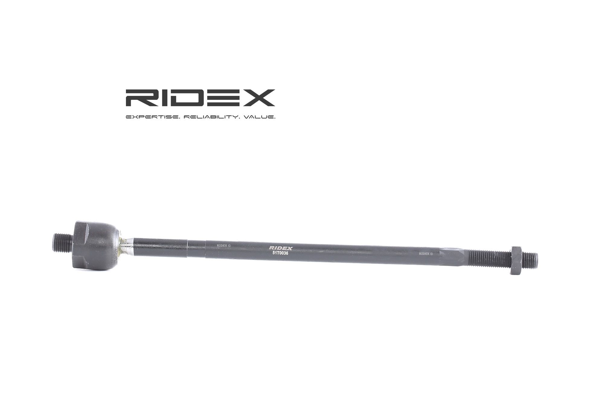 RIDEX 51T0036 Inner tie rod Front Axle, both sides, M16x1,5, 360 mm