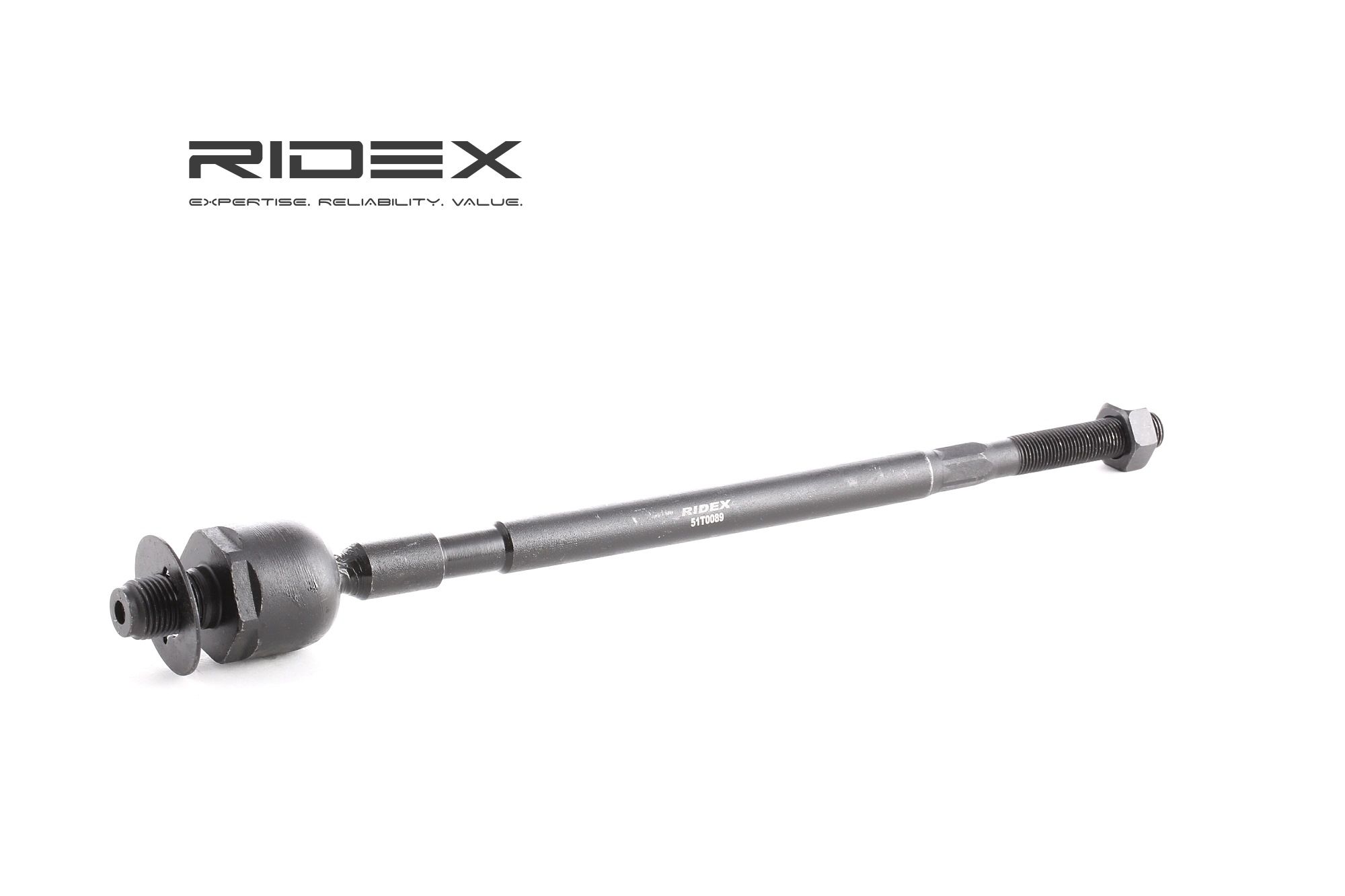 RIDEX 51T0089 Inner tie rod Front axle both sides, MM16X1.5R, 304,5 mm