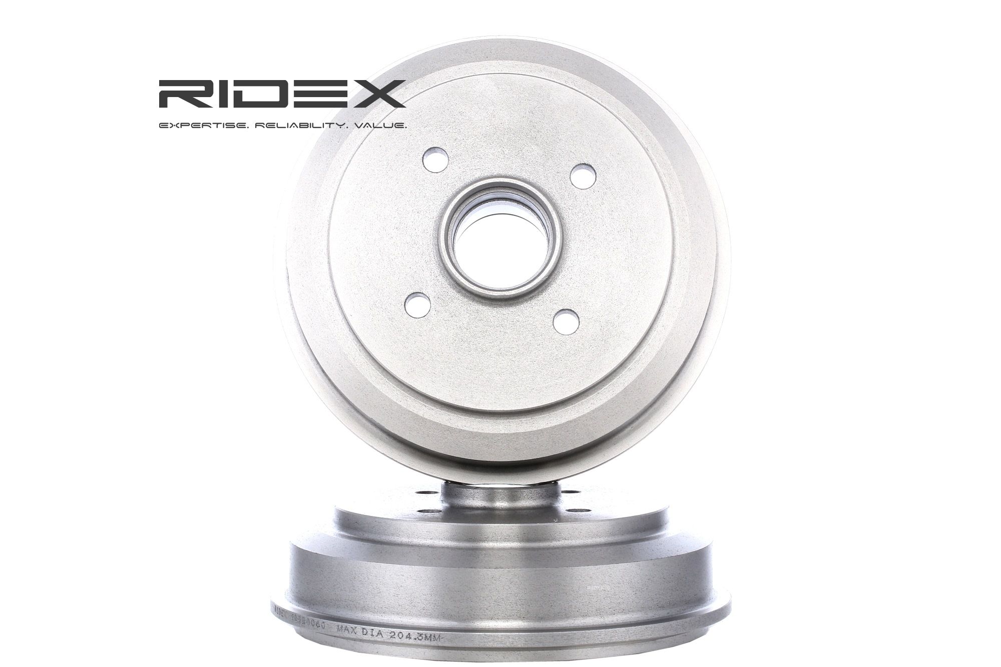 Image of RIDEX Brake Drum FORD,MAZDA 123B0060 1151001,1213352,1315740 Rear Brakes,Drum Brake 1416191,1468774,1507055,2S611113A1K,2S611113AG,2S611113AH,4329656