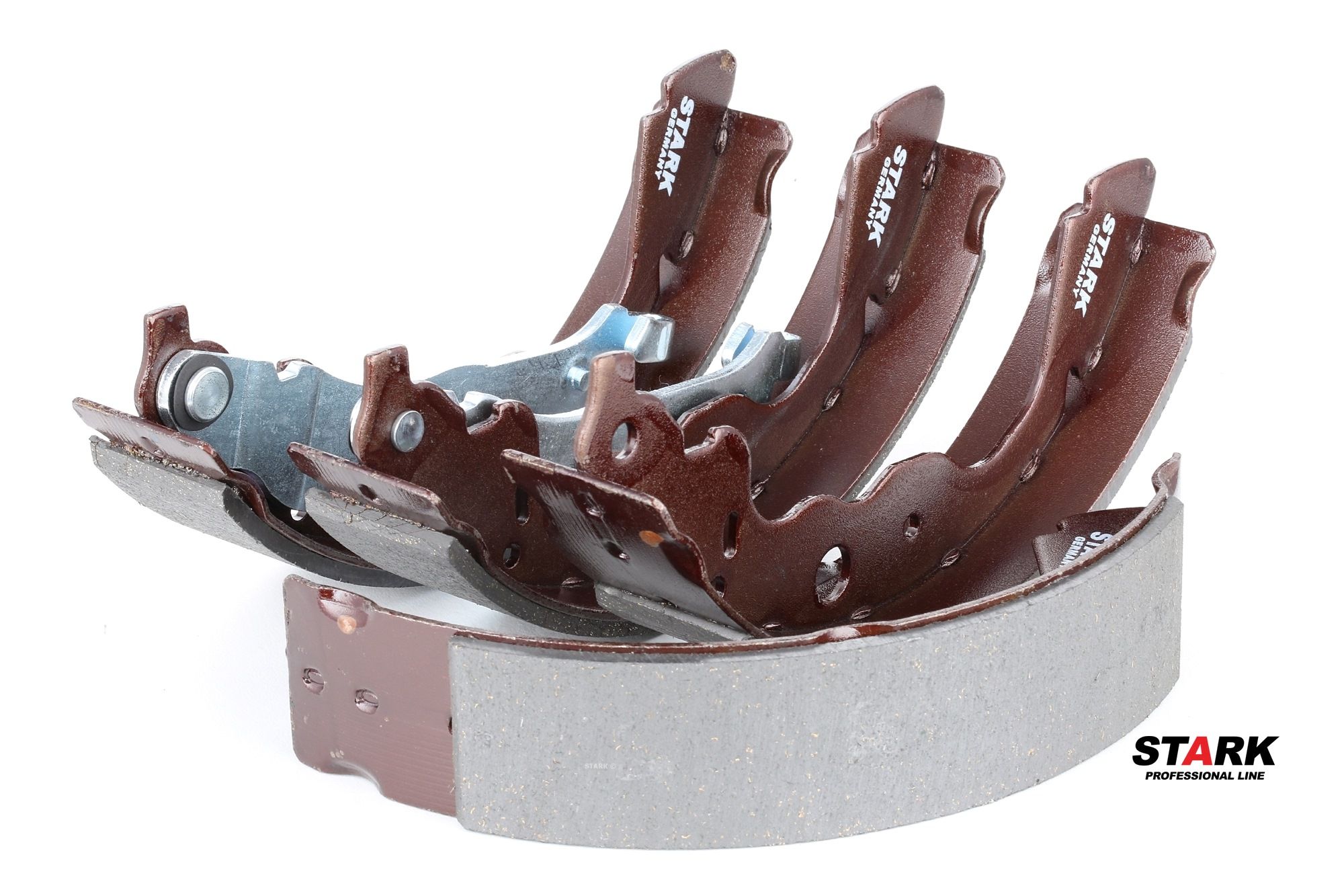 STARK SKBS-0450214 Brake Shoe Set Rear Axle, Ø: 228,6 x 42 mm, with handbrake lever, without accessories, without spring, without wheel brake cylinder
