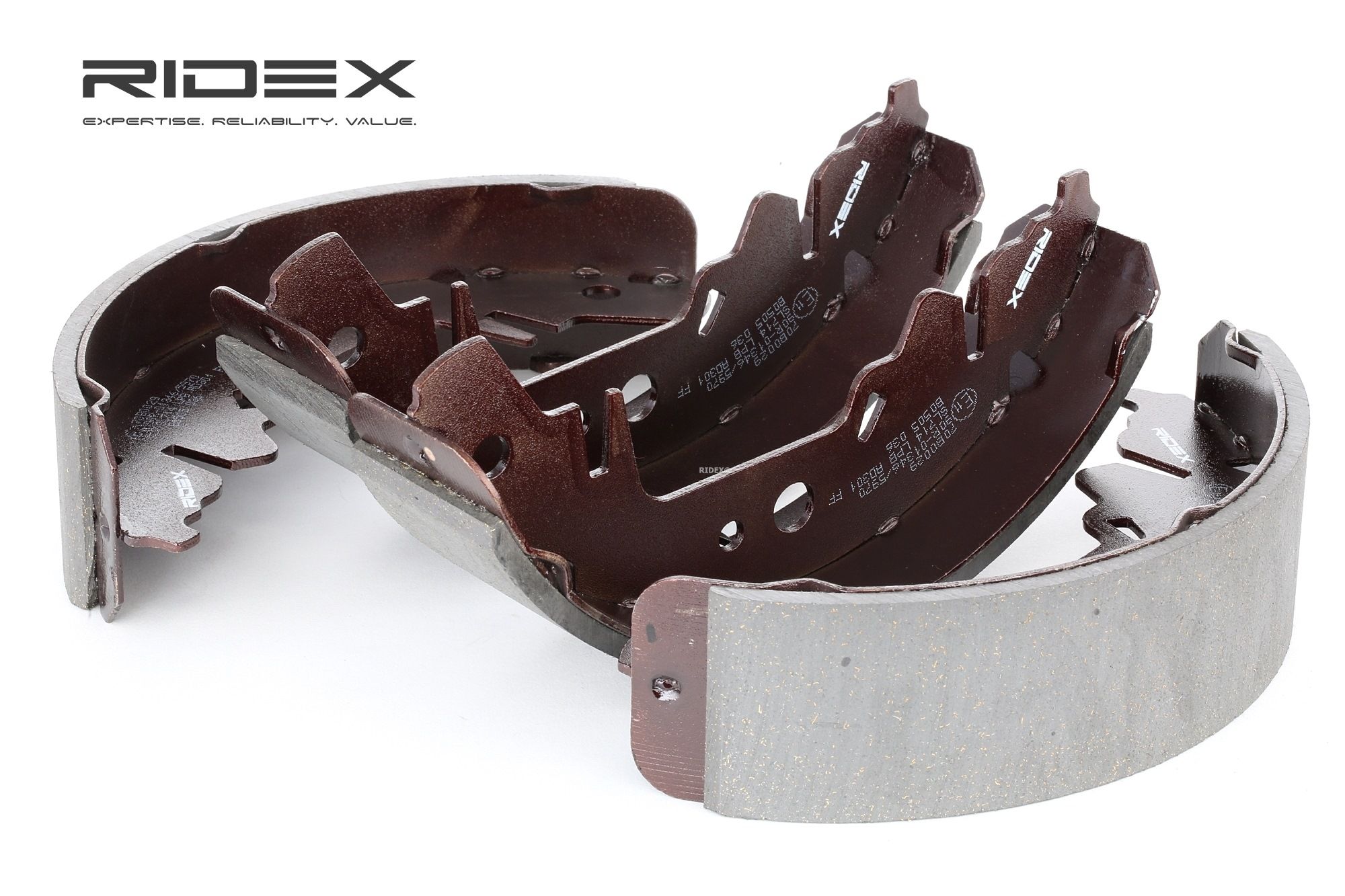 RIDEX 70B0029 Brake Shoe Set Rear Axle, Ø: 250 x 57 mm, without lever
