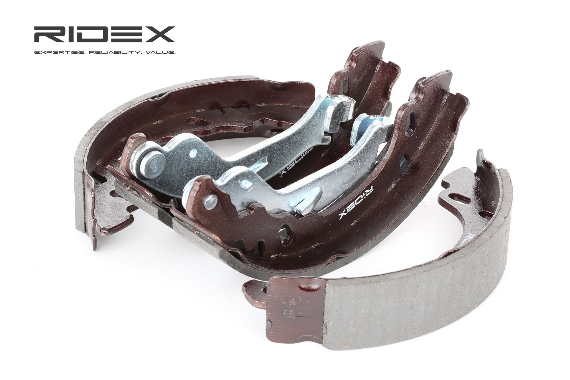 RIDEX 70B0014 Fékpofakészlet hátsótengely, Ø: 180mm, kézifékkarral