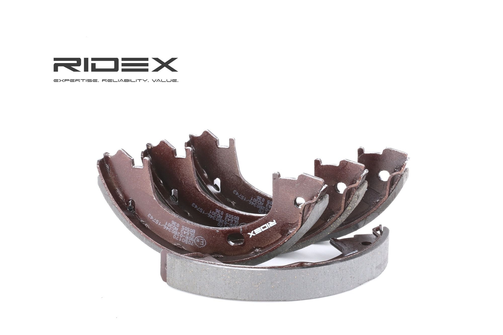 RIDEX 70B0170 Brake Shoe Set Rear Axle, Ø: 172,0 x 20 mm, without lever