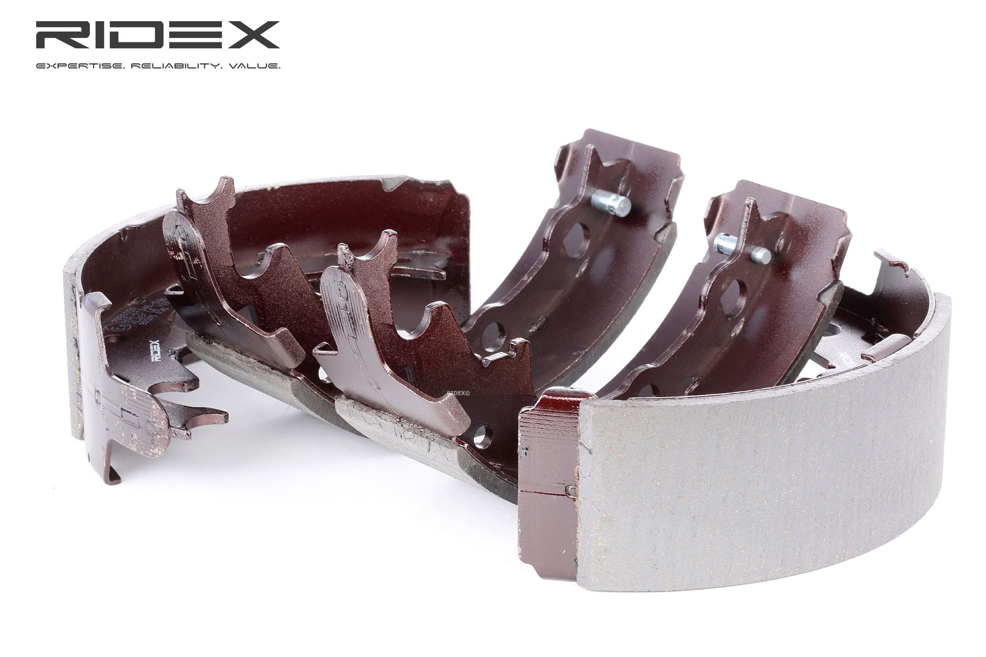 RIDEX 70B0050 Brake Shoe Set Rear Axle, 228,6 x 66 mm, without handbrake lever, without lever