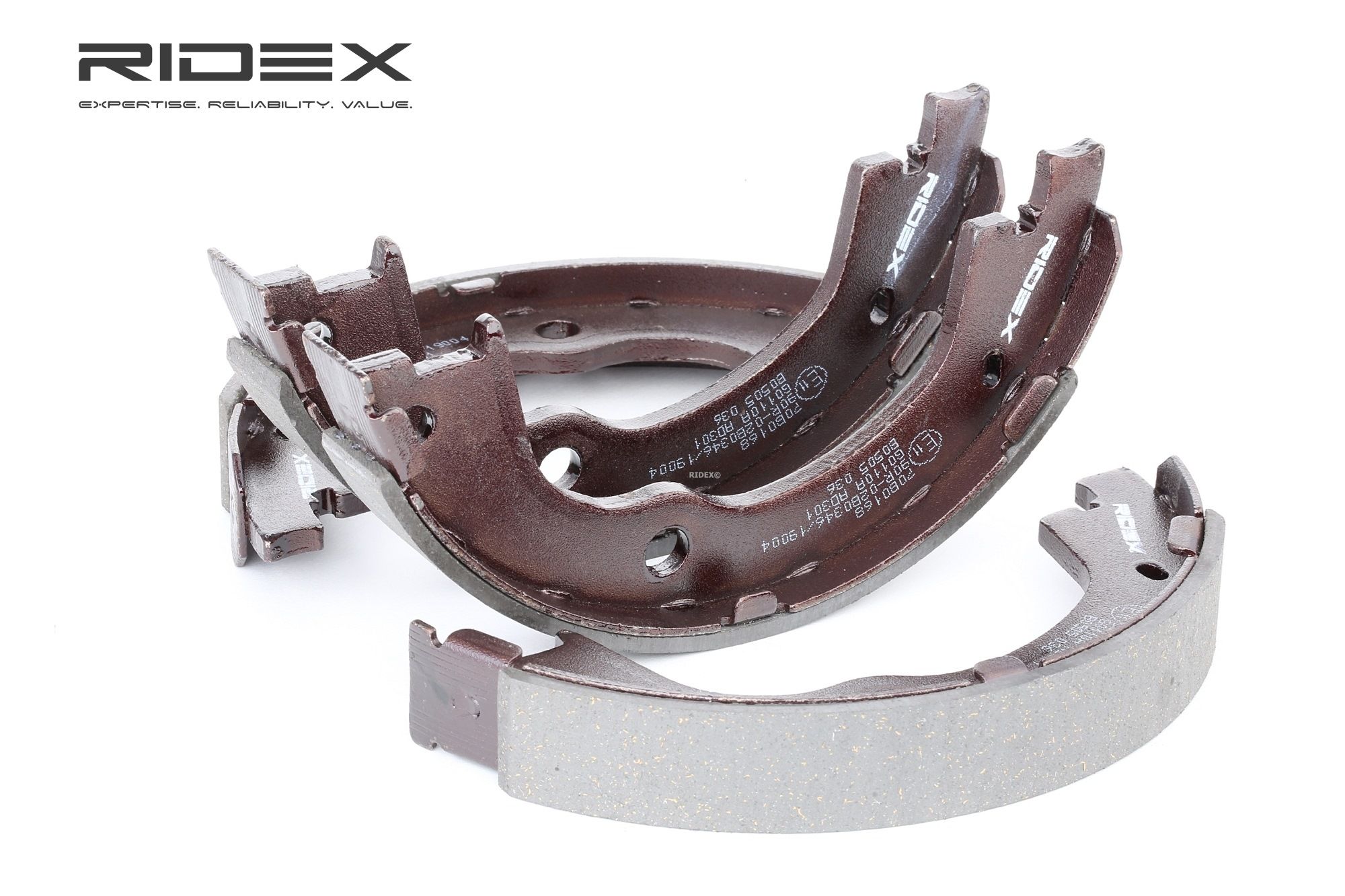 RIDEX 70B0168 Brake Shoe Set Rear Axle, Ø: 188 x 26 mm, without lever