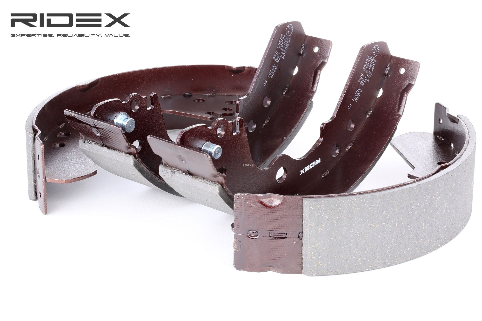 RIDEX 70B0204 Brake Shoe Set Rear Axle, Ø: 254 x 52 mm, without lever