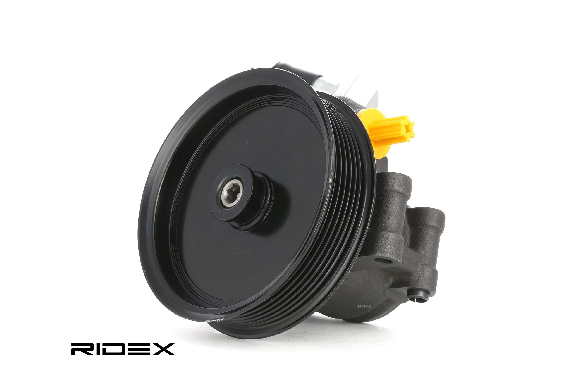 RIDEX 12H0021 Power steering pump Hydraulic, 100 bar, Number of ribs: 7, Belt Pulley Ø: 125 mm, for left-hand/right-hand drive vehicles