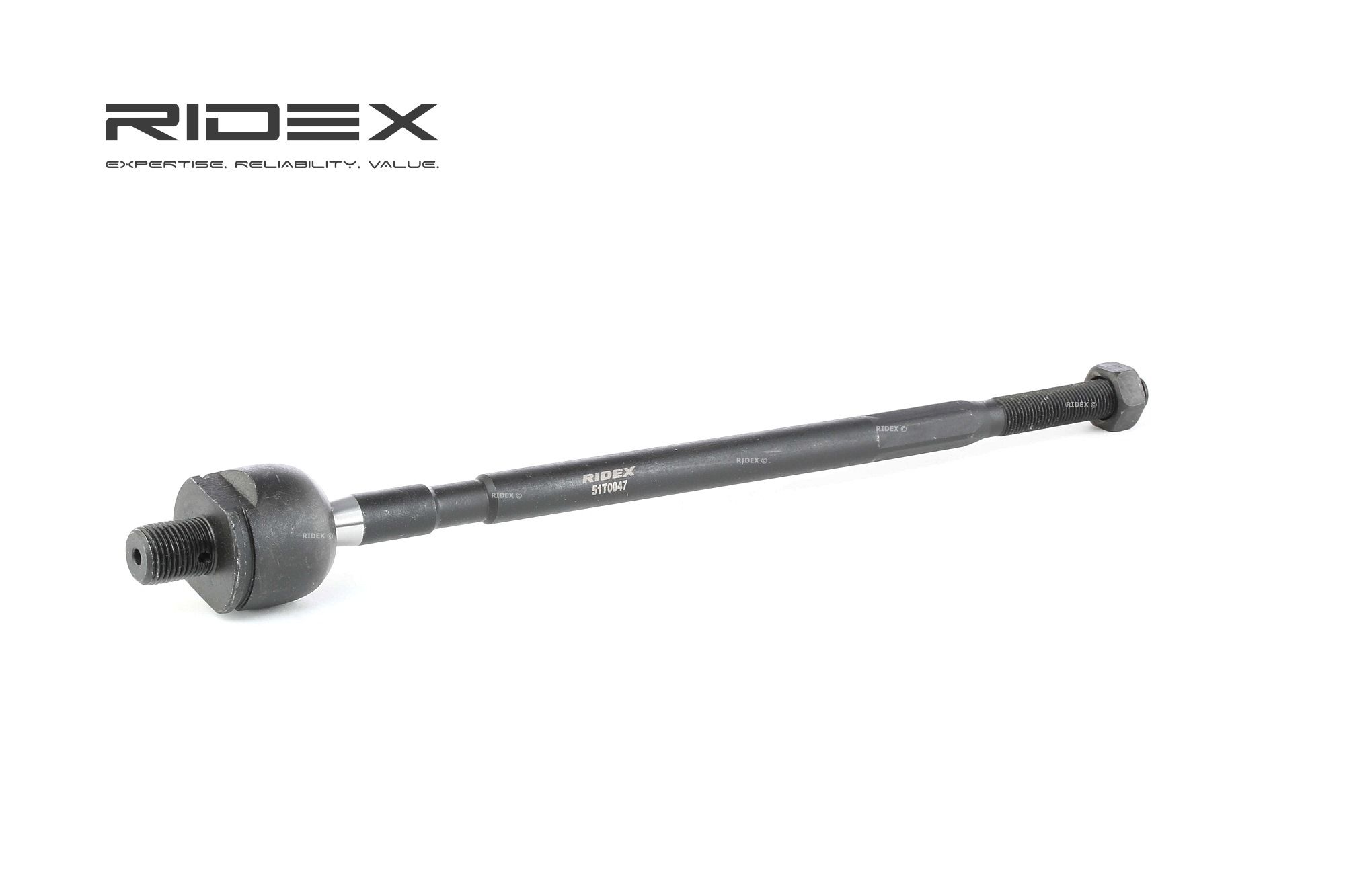 RIDEX 51T0047 Inner tie rod inner, Front axle both sides, MM16X1.5R, 333 mm