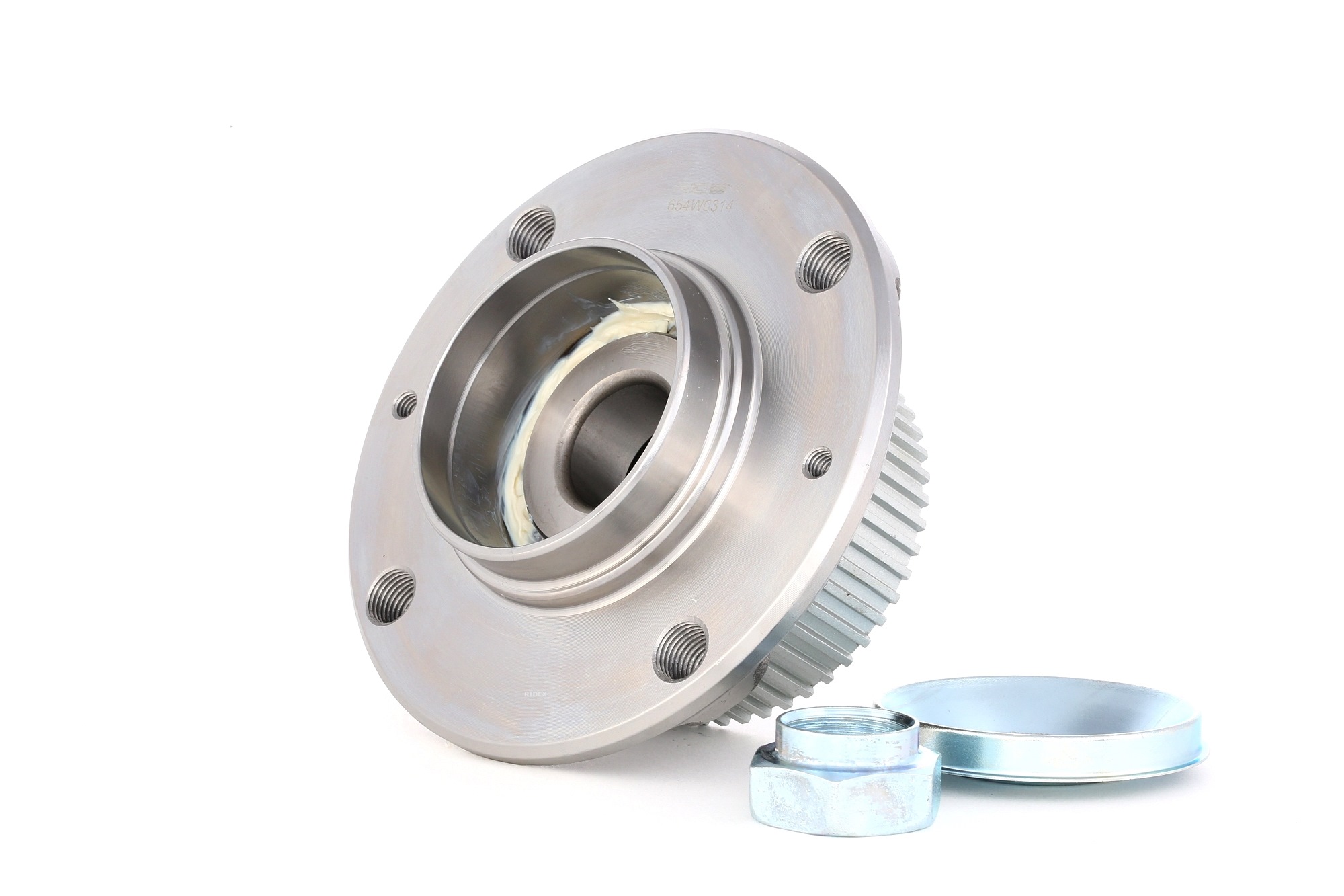 Image of RIDEX Wheel bearing kit PEUGEOT 654W0314 374841 Wheel hub bearing,Wheel bearing,Hub bearing,Axle shaft bearing,Wheel bearing & wheel bearing kit