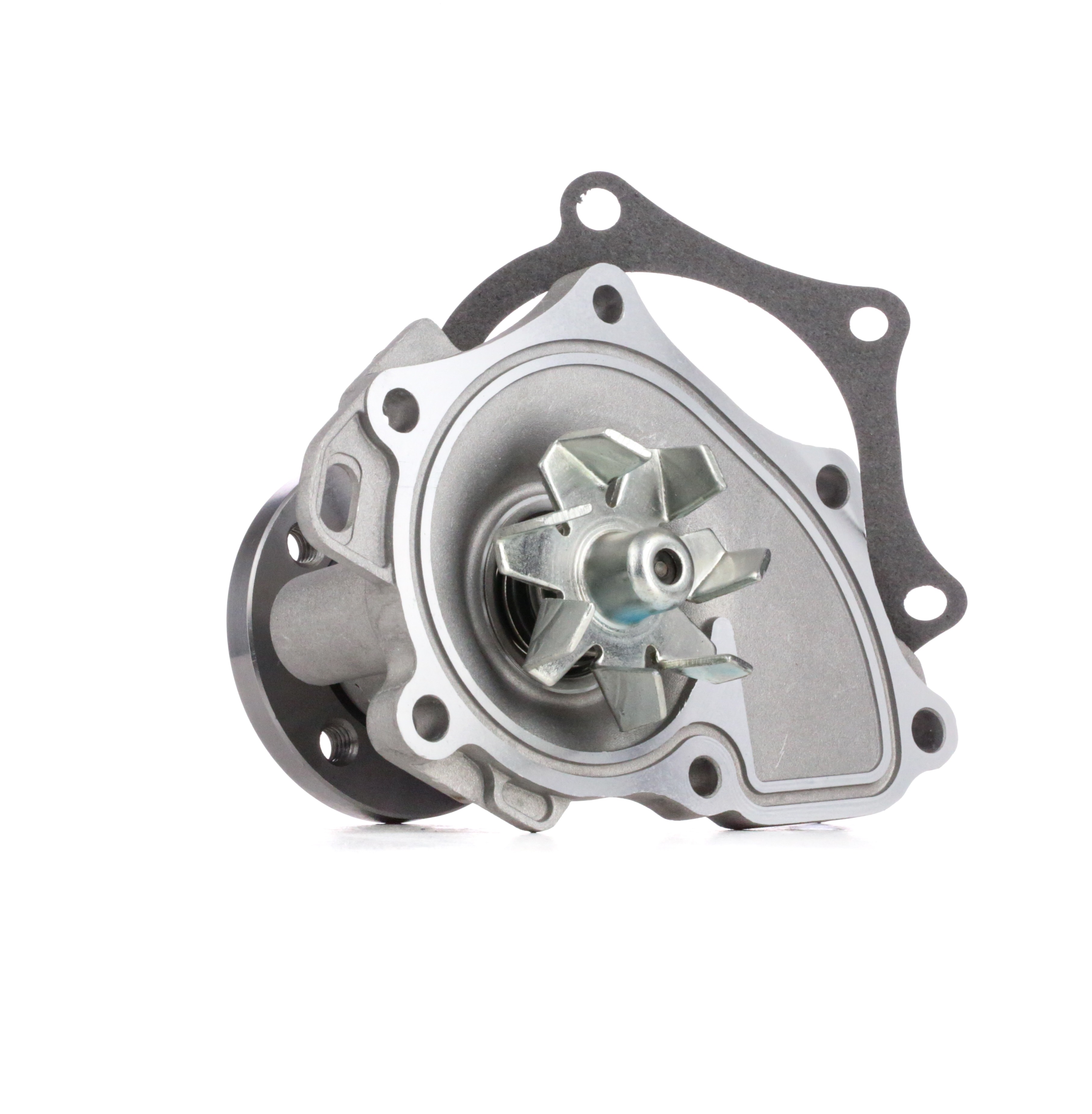 RIDEX 1260W0197 Water pump without free-wheel belt pulley, with gaskets/seals, for v-ribbed belt use