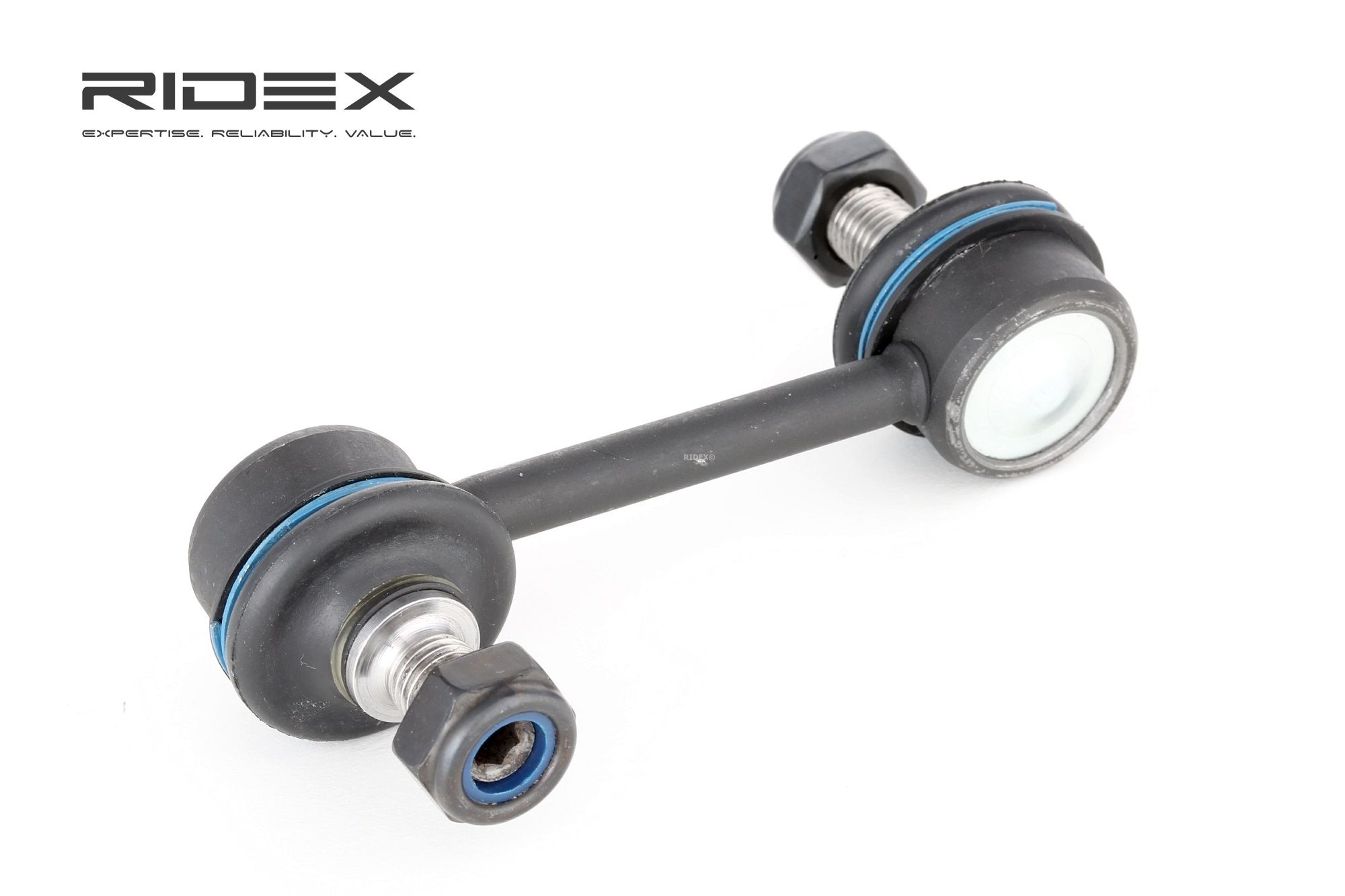 RIDEX 3229S0362 Anti-roll bar link Rear Axle both sides, 85mm, M10 x 1,25 , Steel , silver