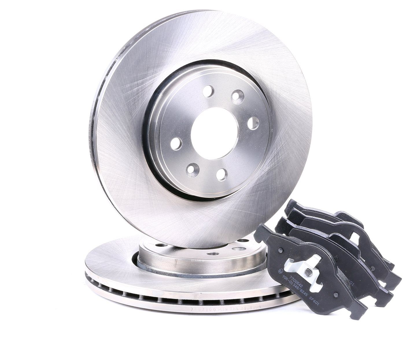 STARK SKBK-1090270 Brake discs and pads set Front Axle, Vented, with anti-squeak plate, excl. wear warning contact