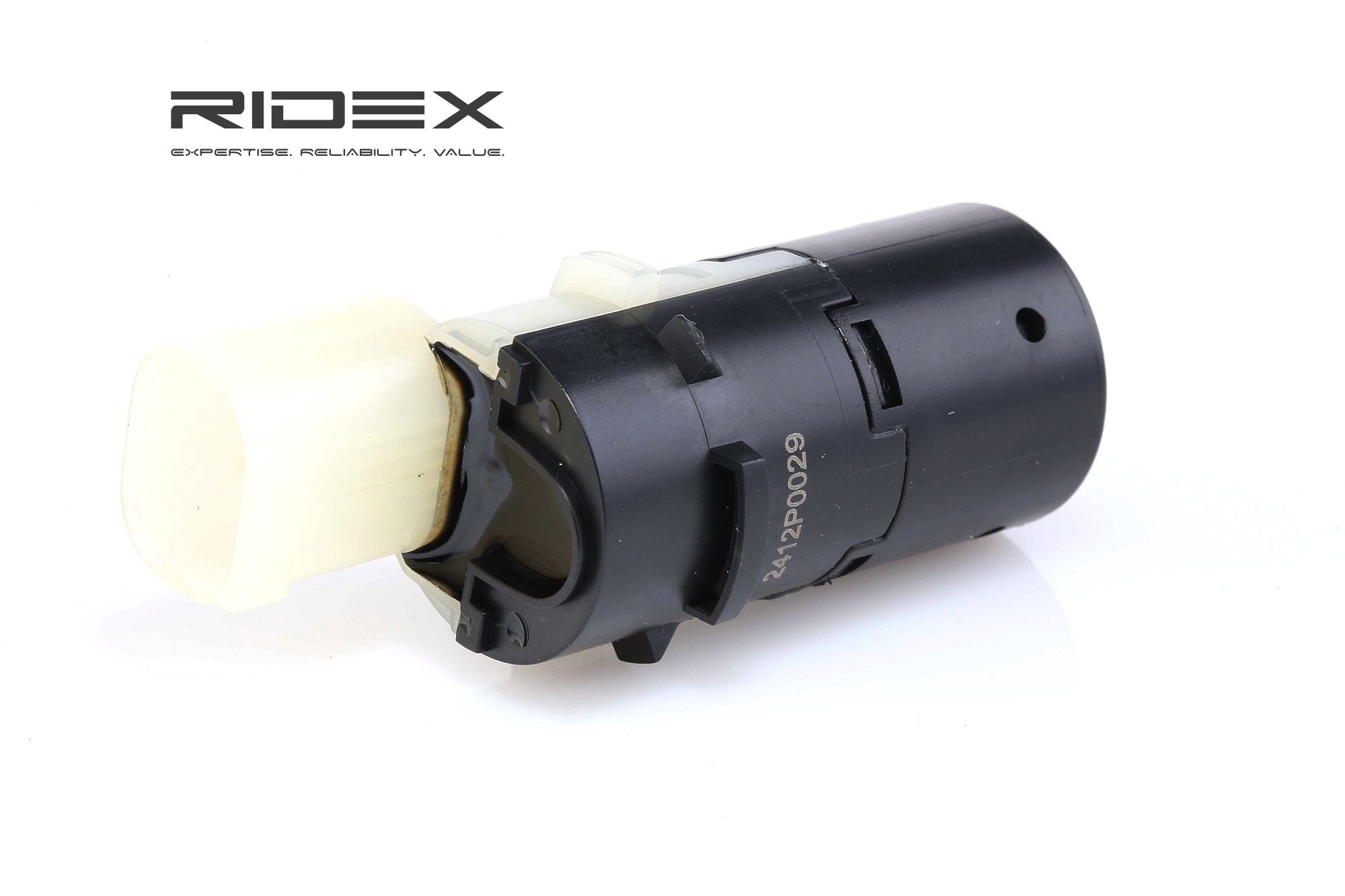 RIDEX 2412P0029 Sensor, Einparkhilfe Original VEMO Qualität, hinten, schwarz, Ultraschallsensor