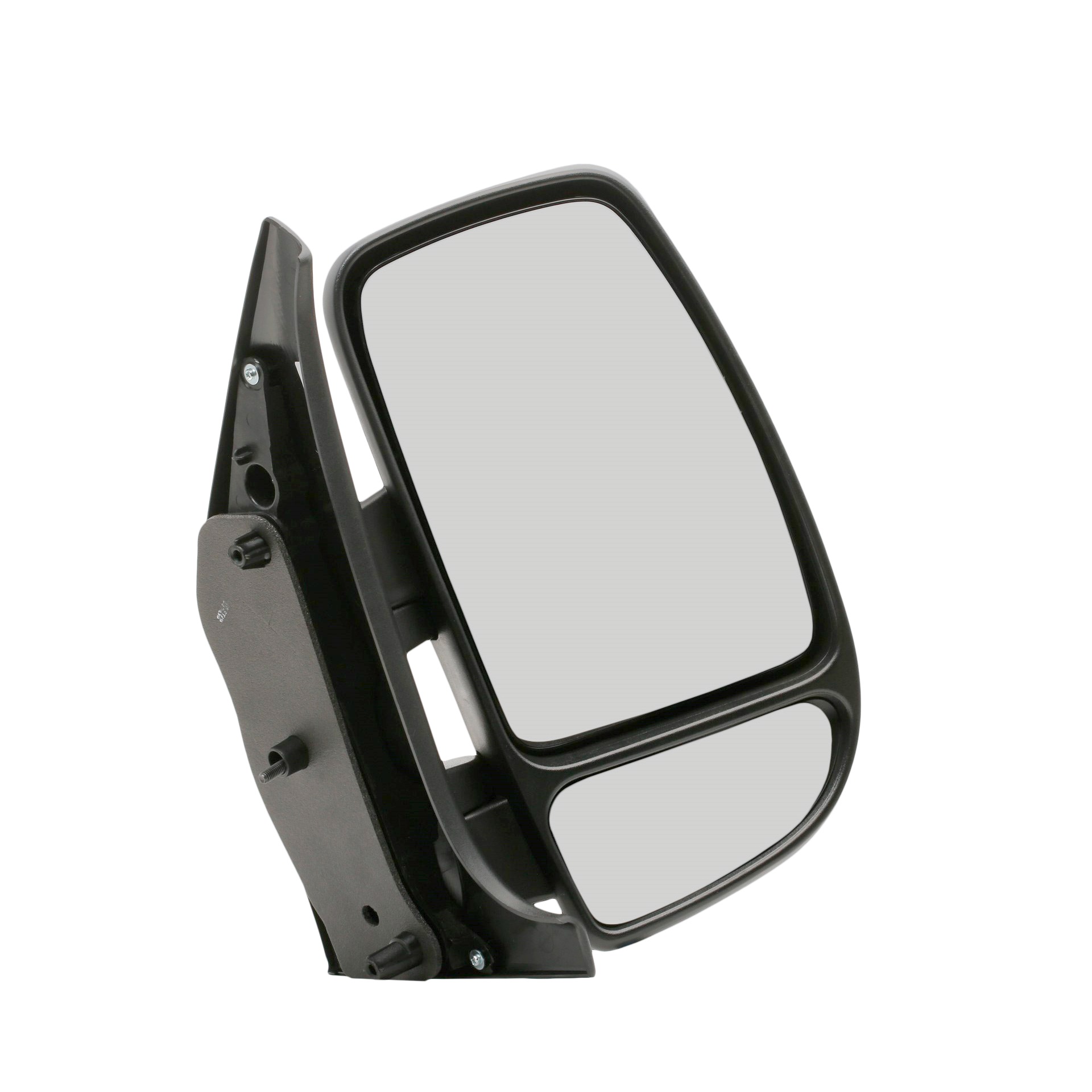 STARK SKOM-1040262 Wing mirror Right, black, Rough, Convex, with wide angle mirror, Complete Mirror, for manual mirror adjustment, Short mirror arm