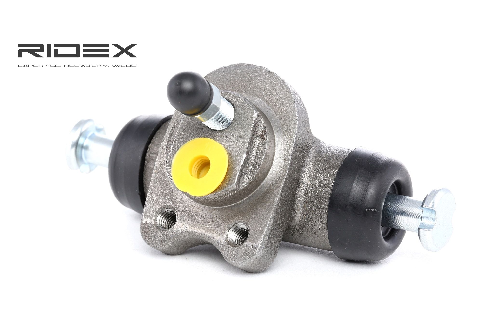 RIDEX 277W0012 Wheel Brake Cylinder 19,05 mm, Rear Axle Right, Rear Axle Left, Cast Iron, 1xM10x1