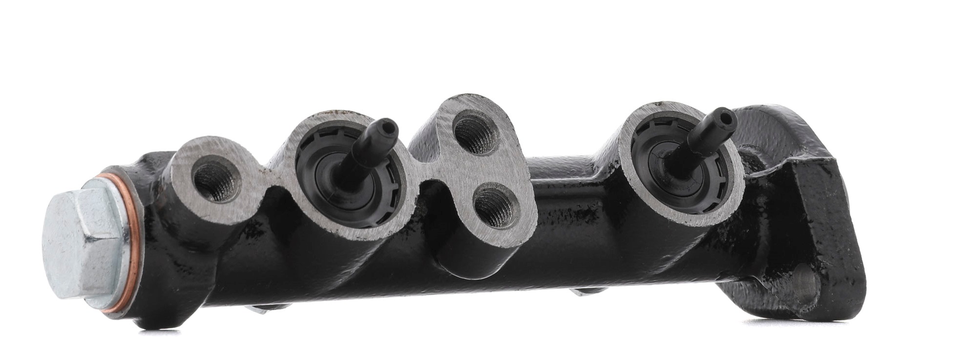 RIDEX 258M0025 Brake master cylinder Number of connectors: 3, Ø: 19,05 mm, Front, Cast Iron, 3x M10x1.25