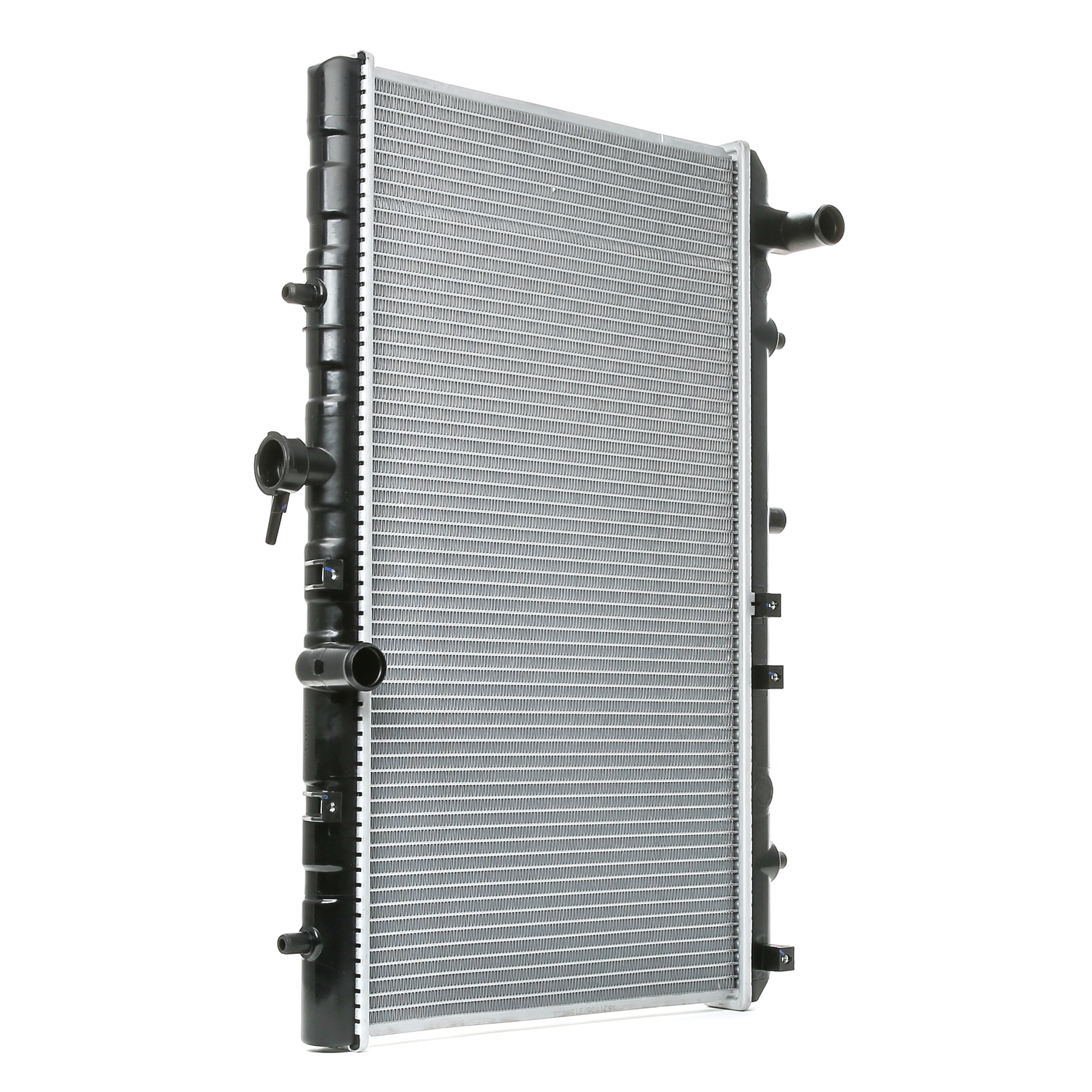 RIDEX 470R0318 Engine radiator Aluminium, Plastic, for vehicles with/without air conditioning, without frame, with cap, Manual Transmission