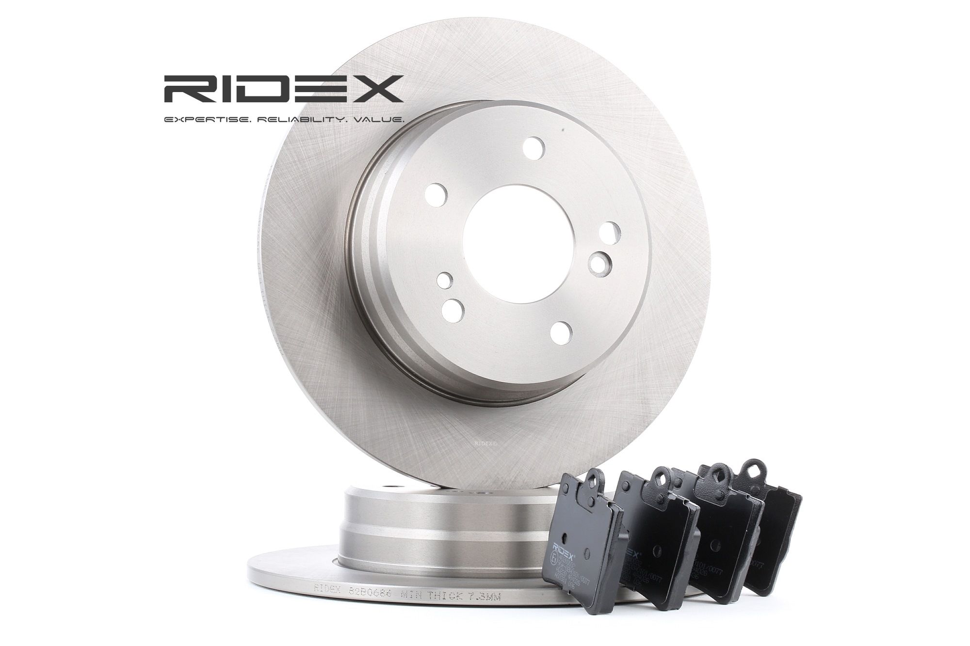 RIDEX 3405B0028 Brake disc 124.423.05.12