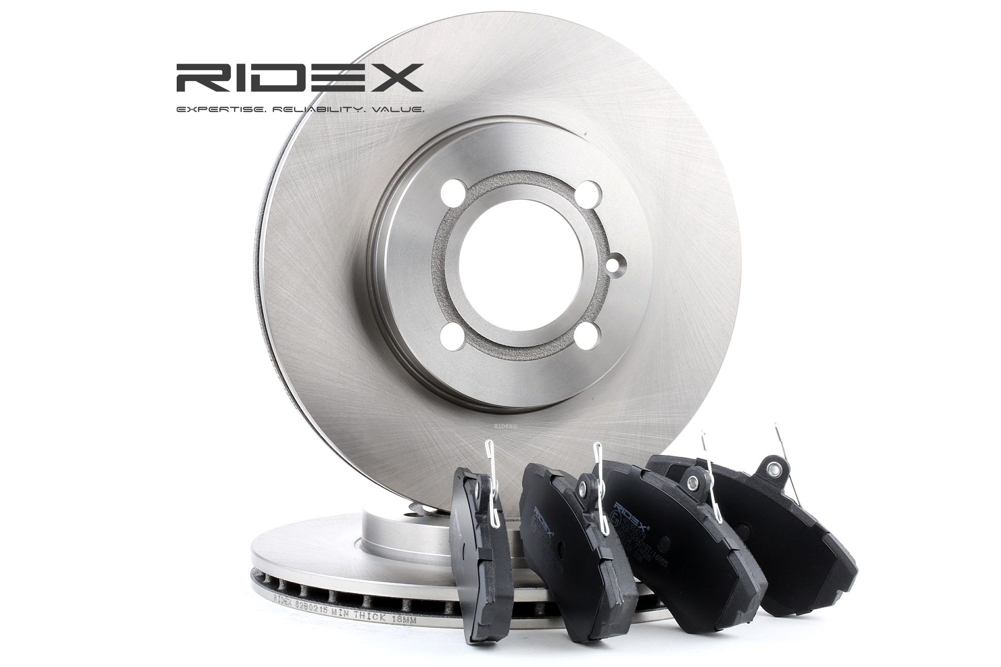 RIDEX 3405B0097 Brake discs and pads set Front Axle, Vented, excl. wear warning contact
