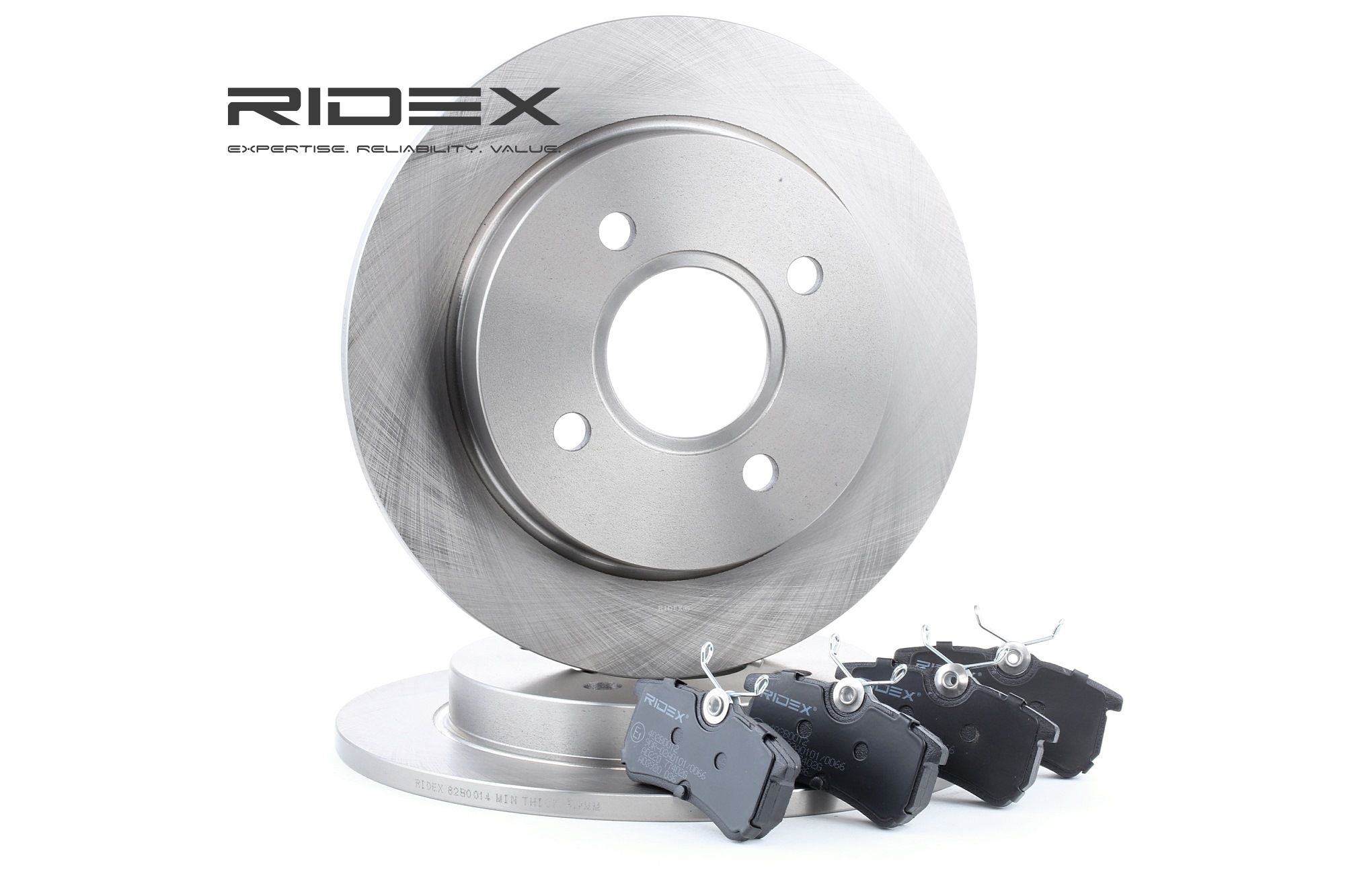 3405B0078 RIDEX Brake disc and pads set Rear Axle, solid, excl. wear  warning contact ▷ AUTODOC price and review