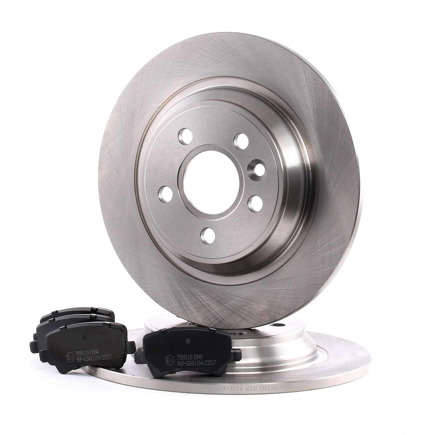 RIDEX 3405B0201 Brake discs and pads set Rear Axle, solid