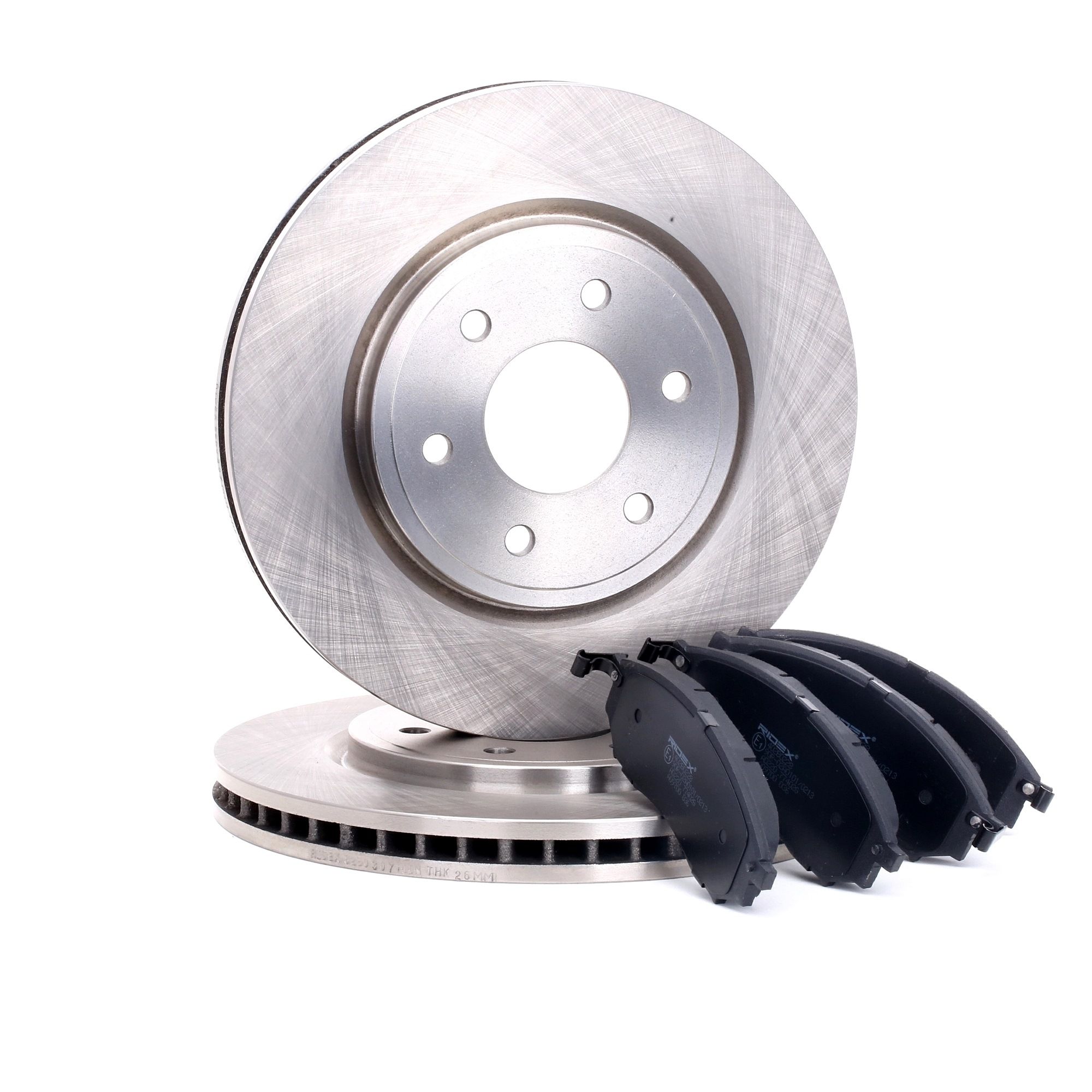 RIDEX 3405B0204 Brake discs and pads set Front Axle, with acoustic wear warning