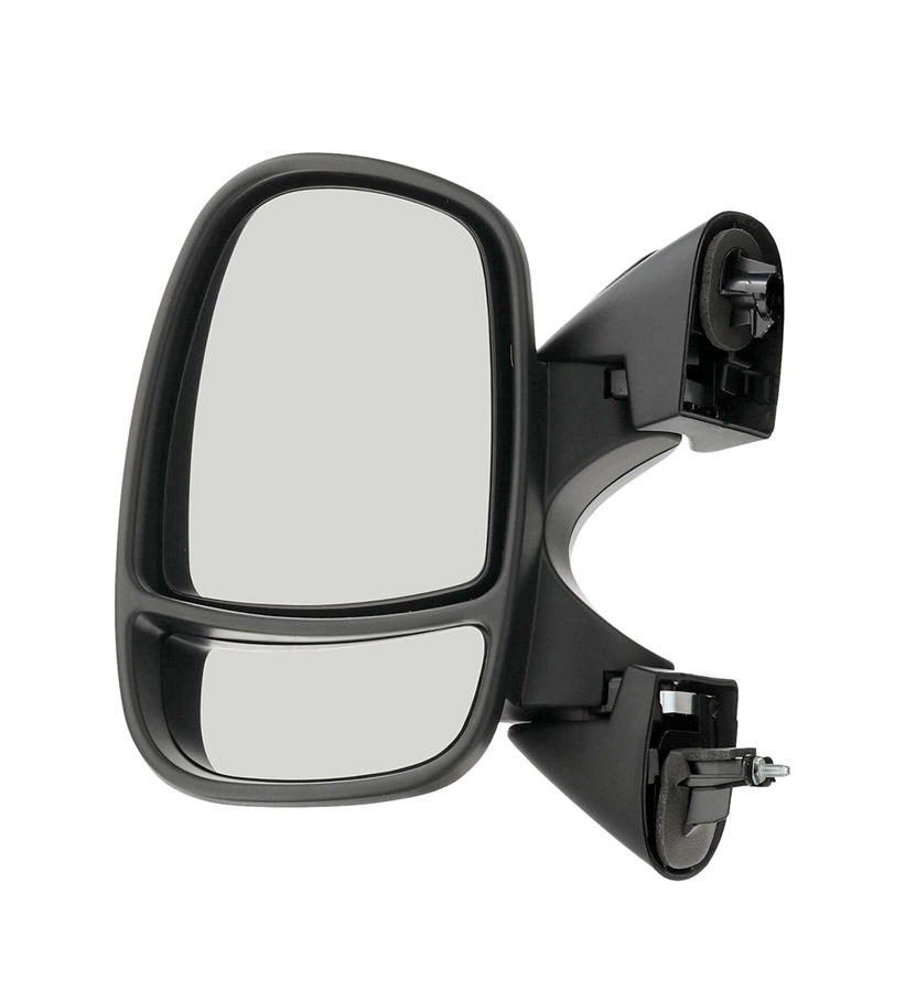 STARK SKOM-1040316 Wing mirror Left, black, for manual mirror adjustment, Convex, Short mirror arm, with wide angle mirror
