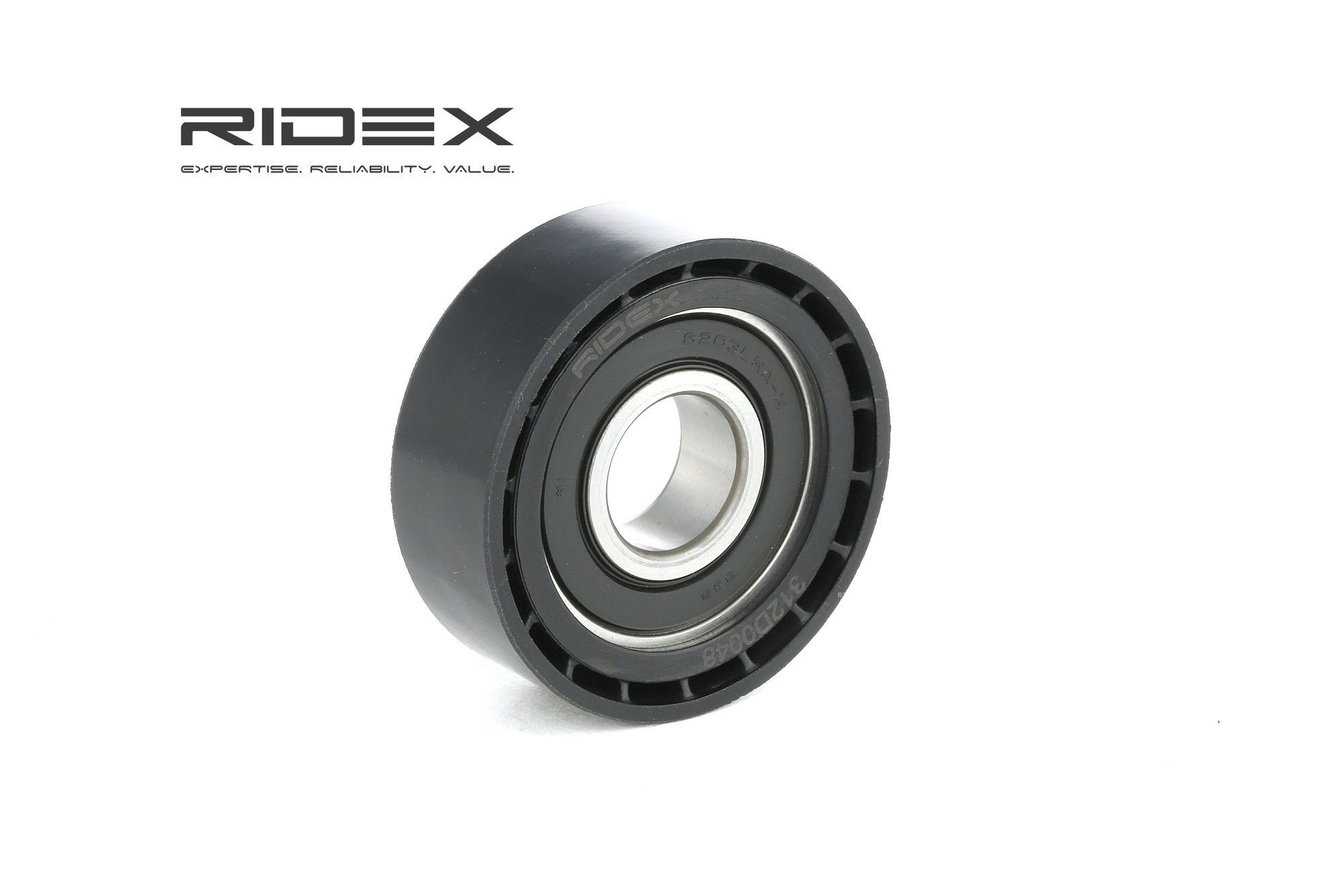 RIDEX 312D0048 Deflection / guide pulley, v-ribbed belt FORD TRANSIT 2013 price