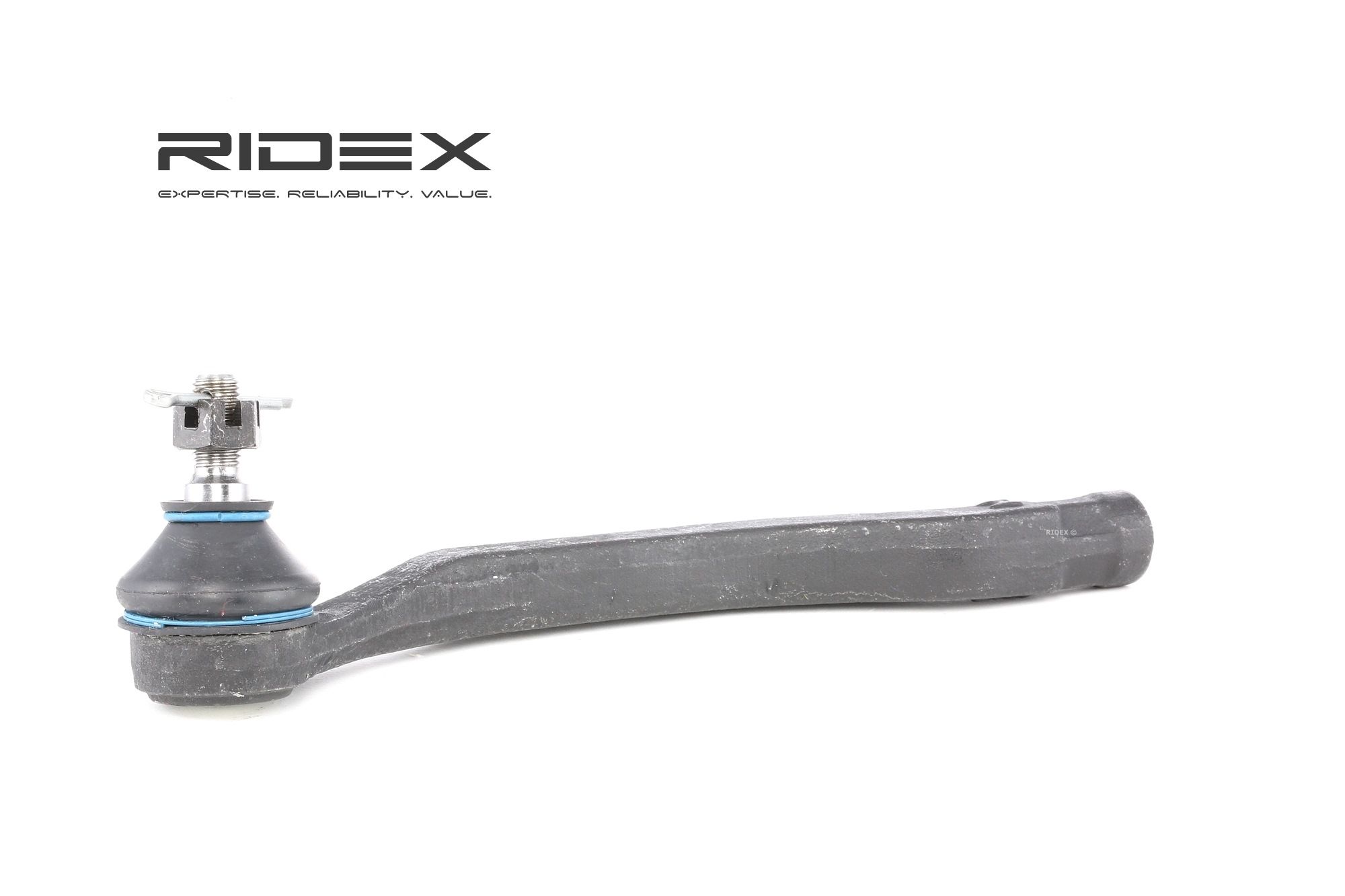 RIDEX 914T0156 Track rod end Cone Size 12,8 mm, Front Axle Left, with self-locking nut