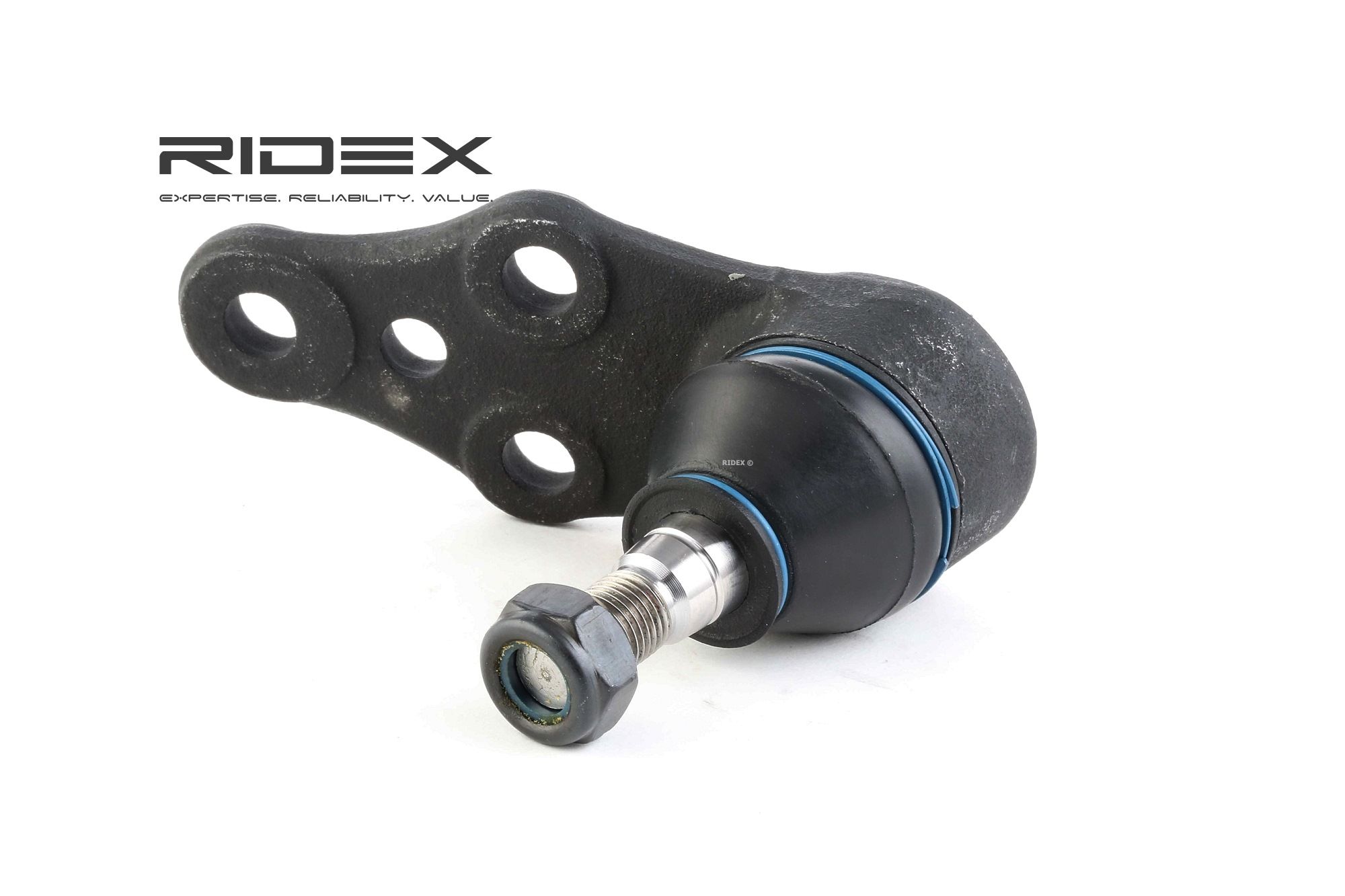 RIDEX 2462S0100 Ball Joint both sides, Lower, Front Axle, 16mm, 86,5mm, 62,5mm
