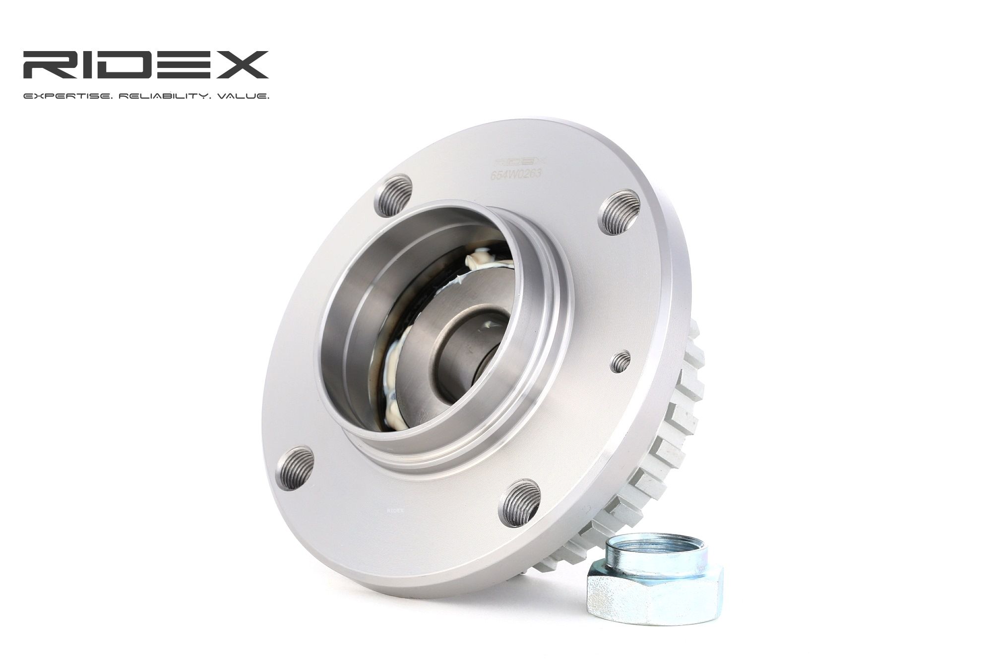RIDEX 654W0263 Wheel bearing kit Rear Axle both sides, with ABS sensor ring