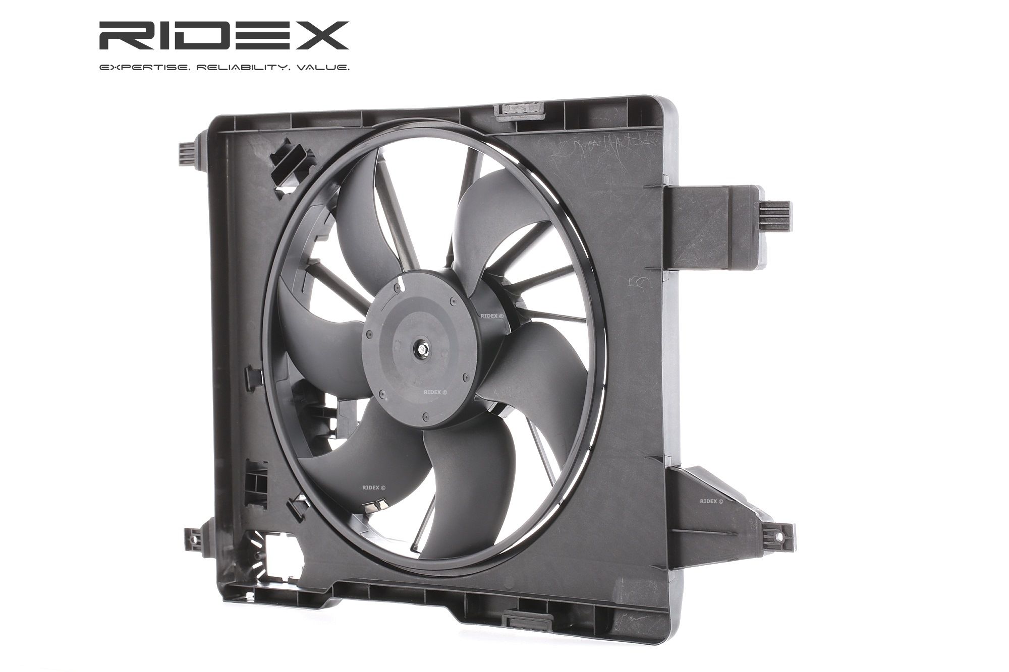 RIDEX 508R0019 Fan, radiator Ø: 380 mm, 12V, with radiator fan shroud, with electric motor