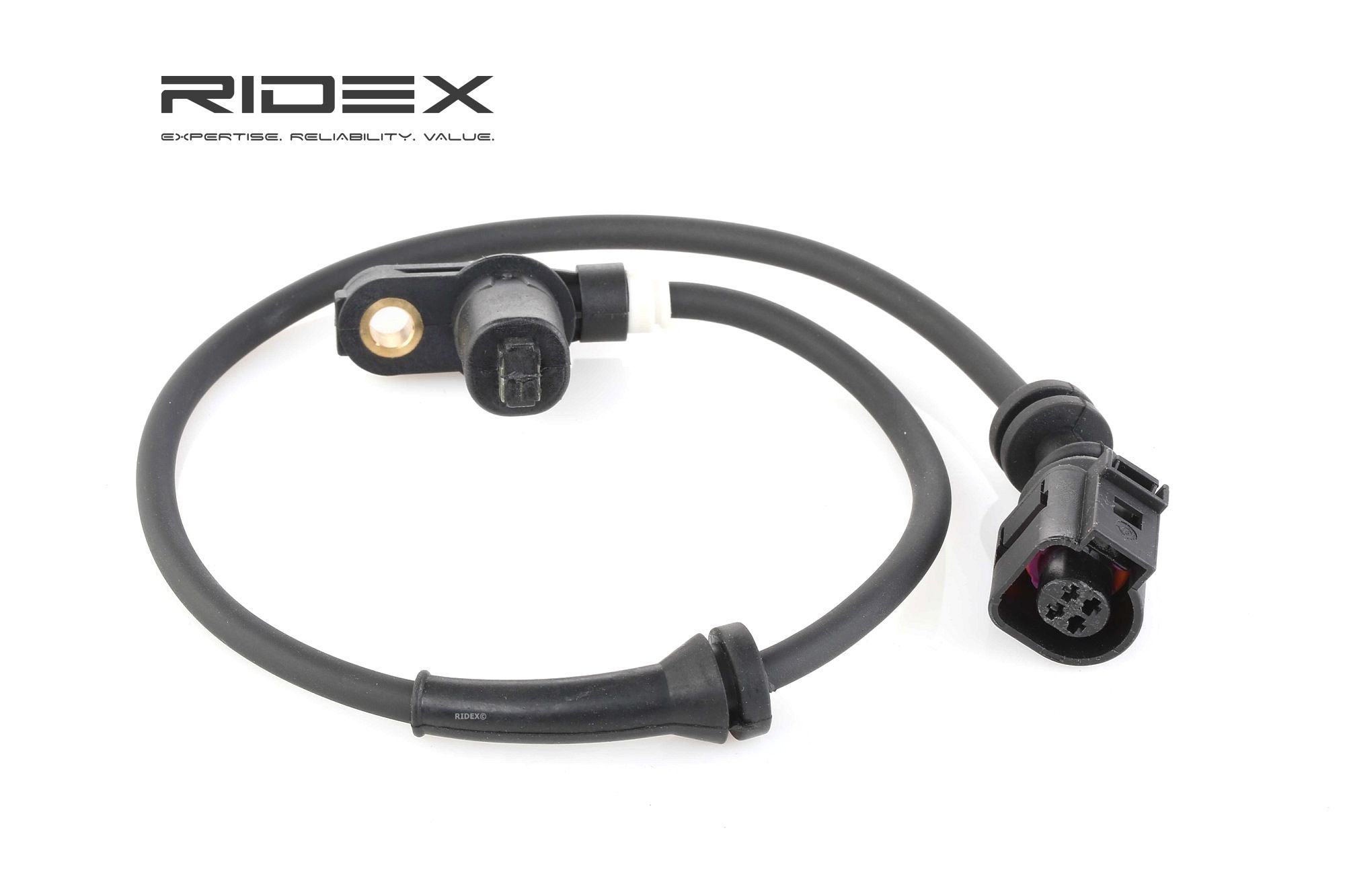 RIDEX 412W0159 ABS sensor Front axle both sides, Front Axle Right, with cable, for vehicles with ABS, Inductive Sensor, Passive sensor, 4-pin connector, 1120 Ohm, 468mm, 550mm, not prepared for wear indicator, 12V