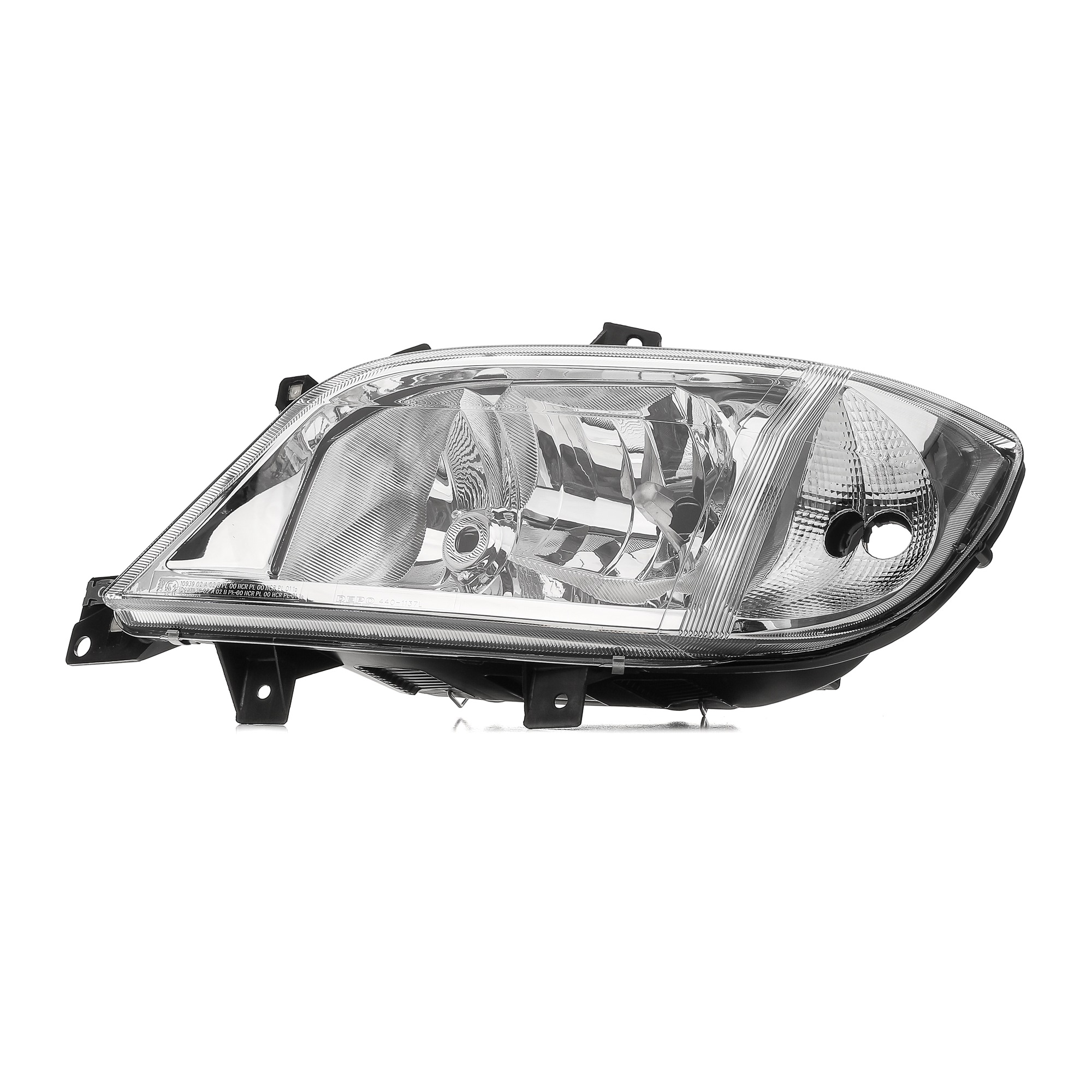 ABAKUS 440-1137L-LD-EM Headlight Left, H3, H7, Crystal clear, Crystal clear, with indicator, without front fog light, for right-hand traffic, with bulb holder, without motor for headlamp levelling, PK22s, PX26d
