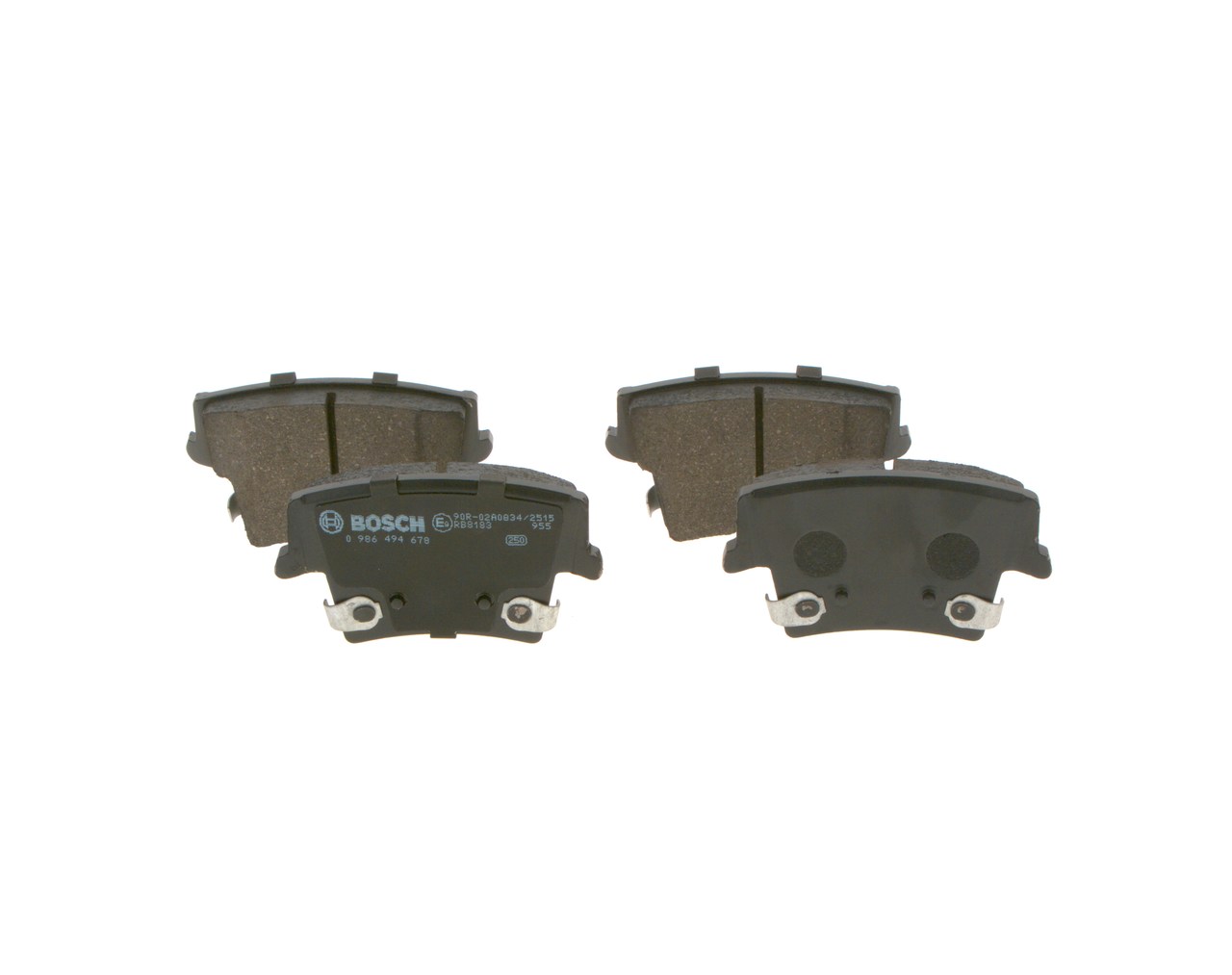 24163 BOSCH Low-Metallic, with acoustic wear warning, with anti-squeak plate Height: 57,6mm, Width: 101,3mm, Thickness: 18mm Brake pads 0 986 494 678 buy