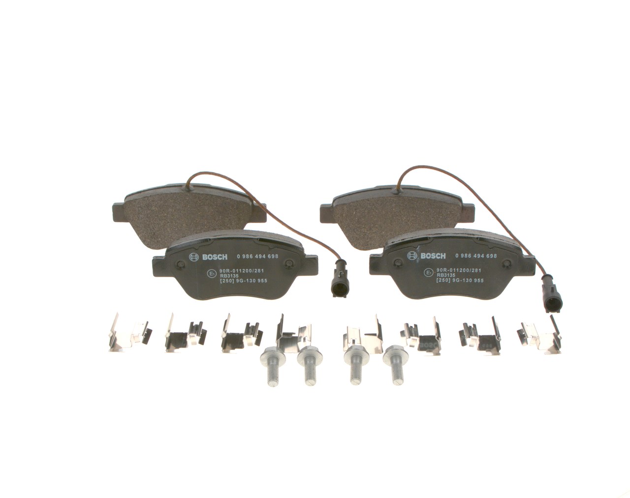 BP1693 BOSCH Low-Metallic, mit integriertem Verschleißsensor Höhe: 53,4mm, Breite: 122,9mm, Dicke/Stärke: 18mm Bremsbelagsatz 0 986 494 698 online kaufen