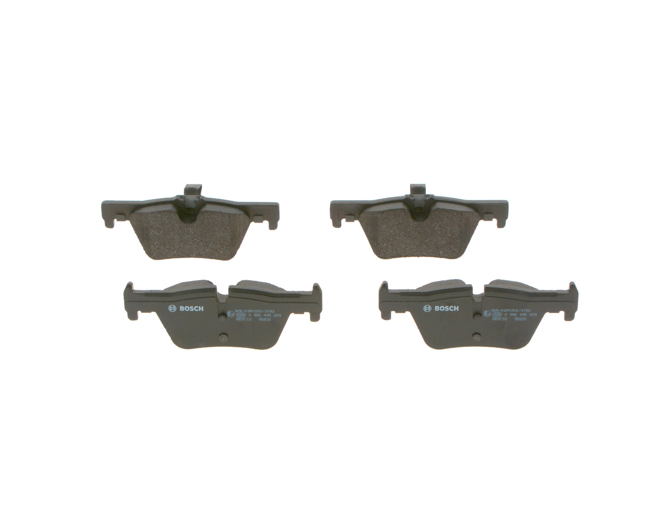 BP1655 BOSCH Low-Metallic Korkeus 1: 45,7mm, Korkeus 2: 47,1mm, Leveys: 123,2mm, Paksuus: 17mm Jarrupalat 0 986 495 289