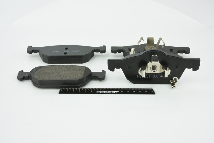 FEBEST Front Axle, incl. wear warning contact Height 2: 62,5mm, Width: 155mm, Thickness: 17mm Brake pads 0301-ACCF buy