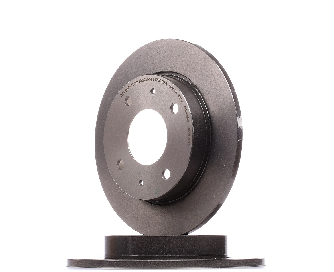 BREMBO COATED DISC LINE 250x10mm, 4, solid, Coated, High-carbon Ø: 250mm, Num. of holes: 4, Brake Disc Thickness: 10mm Brake rotor 08.A607.11 buy