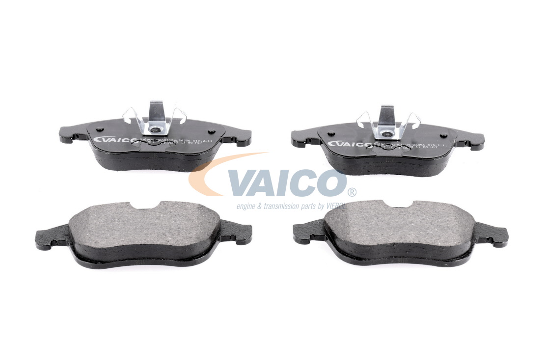 VAICO Q+, Première Monte, Essieu avant, non préparé pour l'indicateur d'usure Hauteur 1: 63,5mm, Hauteur 2: 68mm, Largeur 1: 155,2mm, Largeur 2: 155,2mm, Épaisseur 1: 18mm, Epaisseur 2: 18mm Jeu de plaquettes de frein V46-0252 acheter en ligne