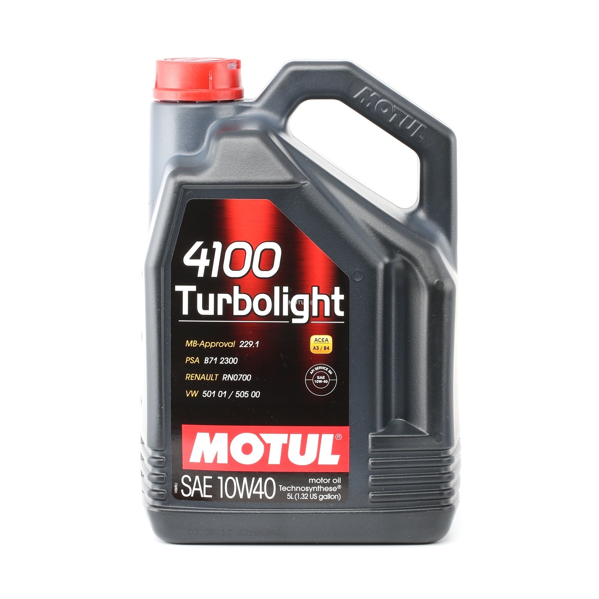 Comprar Aceite motor coche MOTUL 100357 TURBOLIGHT 10W-40, 5L, aceite parcialmente sintético