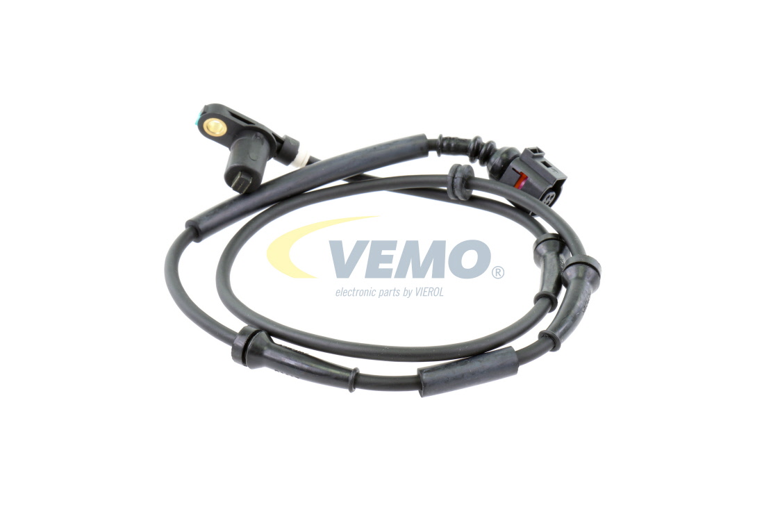 VEMO V10-72-1232 ABS sensor Rear Axle Left, Original VEMO Quality, for vehicles with ABS, Hall Sensor, Passive sensor, 2-pin connector, 1100 Ohm, 1080mm, 1026, 1150mm, not prepared for wear indicator, 12V, black