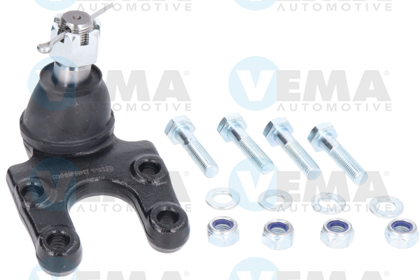 VEMA etuakseli molemminpuoleinen, 20mm Kartiomitta: 20mm Alapallonivel 23485
