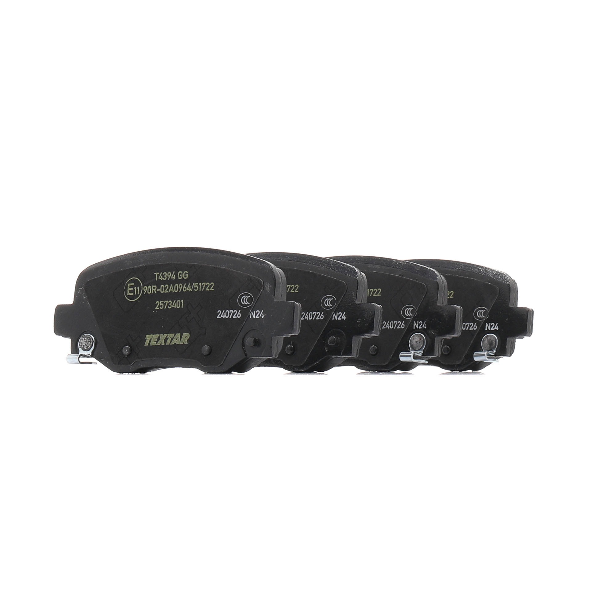 25734 TEXTAR Bremsbelagsatz 2573401 mit akustischer Verschleißwarnung Höhe: 49,5mm, Breite: 115,6mm, Dicke/Stärke: 17,6mm