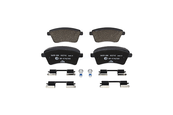 ATE 13.0460-2742.2 Brake pad set not prepared for wear indicator, excl. wear warning contact, with brake caliper screws, with accessories