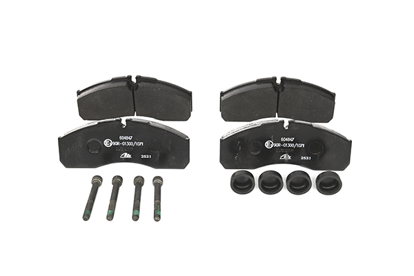 ATE 13.0460-4847.2 Brake pad set prepared for wear indicator, excl. wear warning contact, with brake caliper screws, with accessories