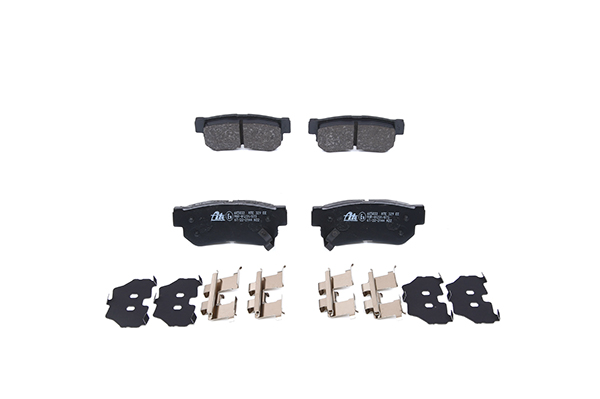 ATE 13.0460-5833.2 Brake pad set with acoustic wear warning, with anti-squeak plate, with accessories