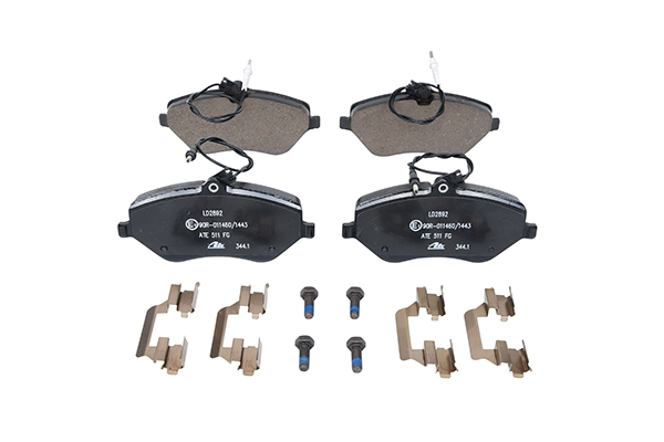 ATE Ceramic 13.0470-2892.2 Brake pad set incl. wear warning contact, with brake caliper screws, with accessories