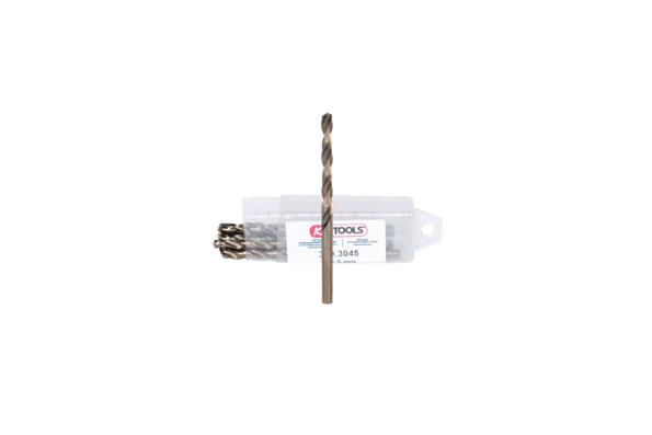 KS TOOLS Metallspiralbohrer 330.3045 Länge: 47, 80mm, Winkel: 130°, rechtsschneidend, Schnellarbeitsstahl, Metall, Holz, Kunststoff