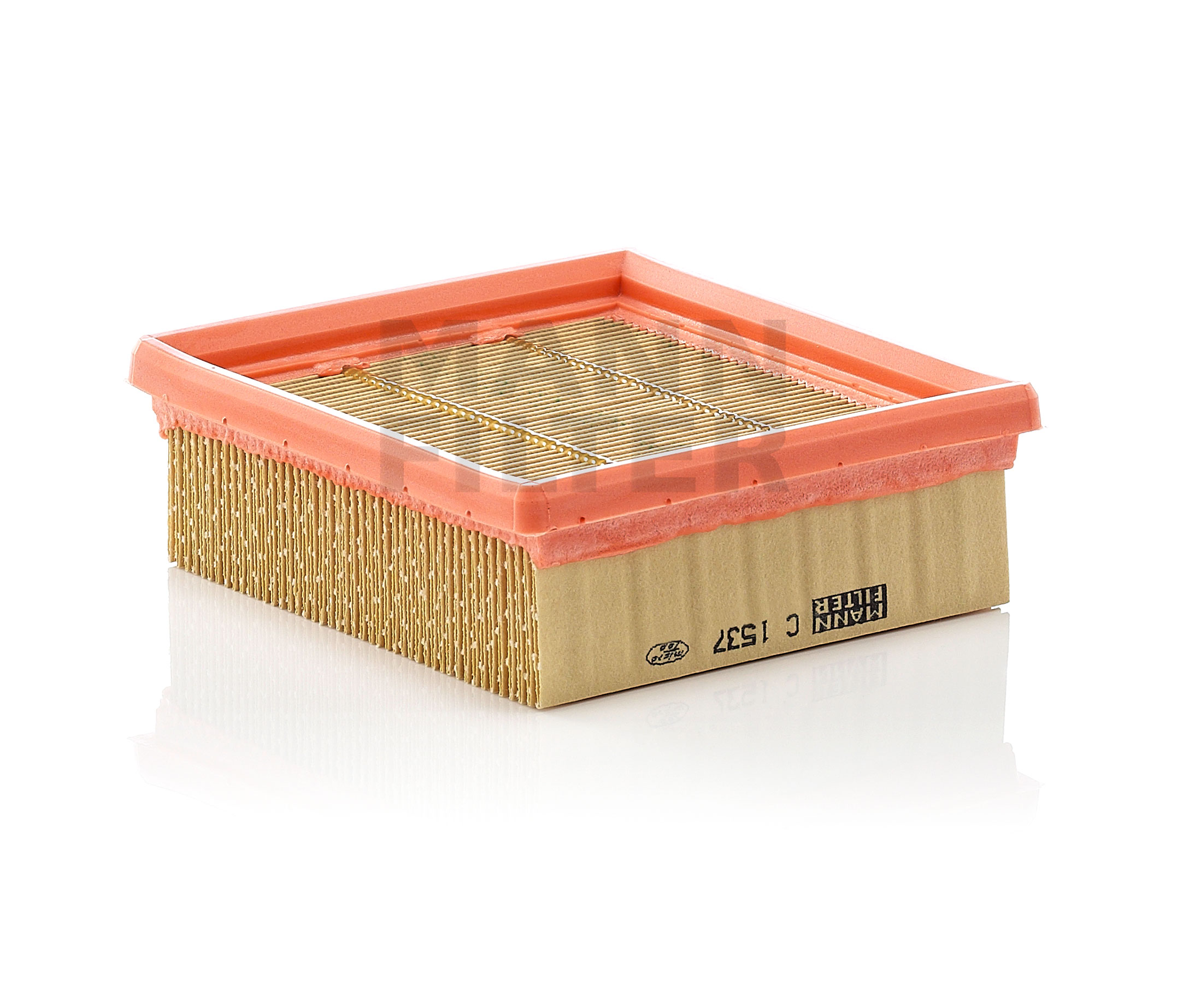 MANN-FILTER Length: 145 mm, Filter Insert Length: 145mm, Width: 132mm, Height: 49mm Engine air filter C 1537 buy